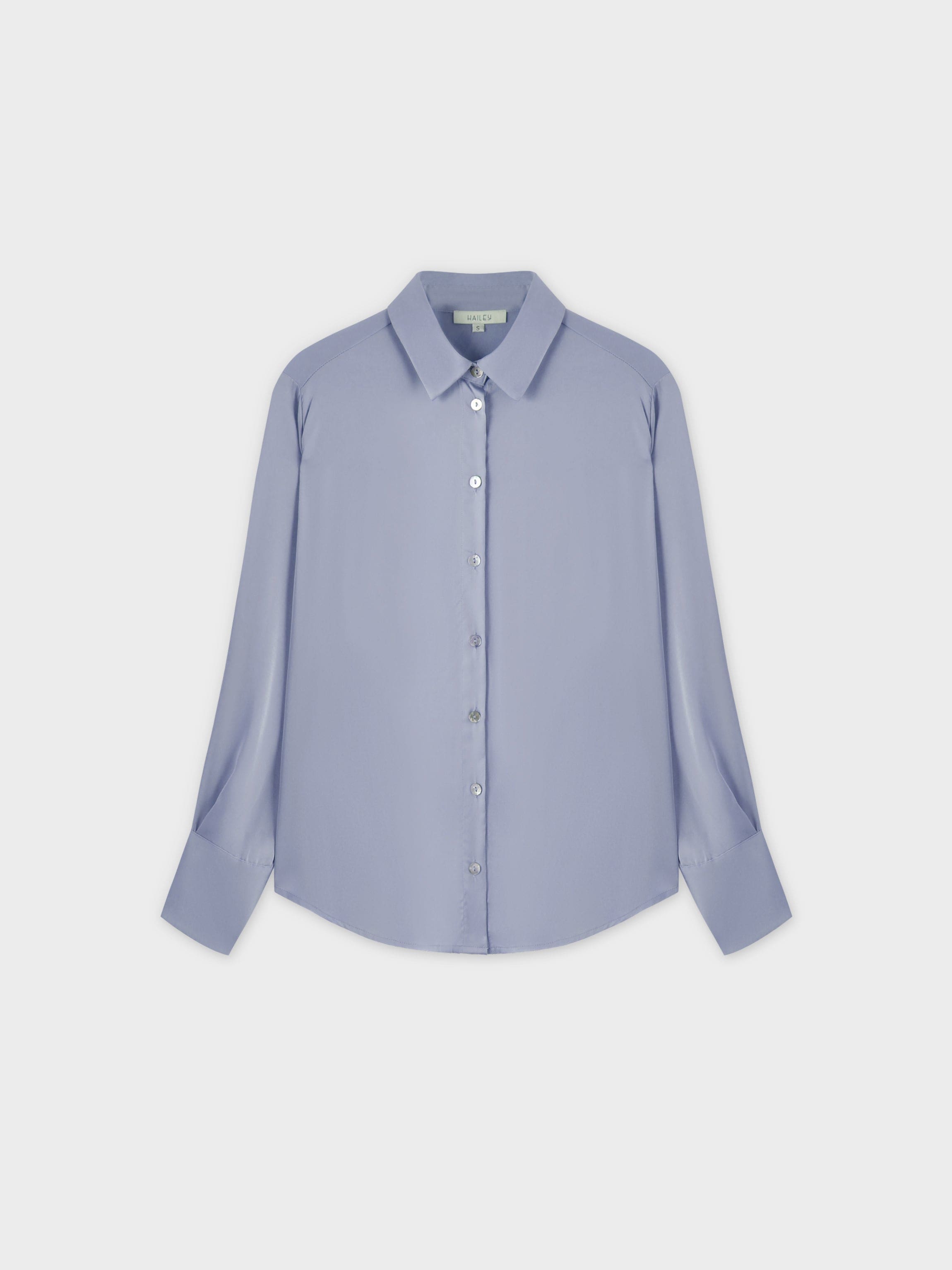 Oversized Satin Blouse-Ocean Blue