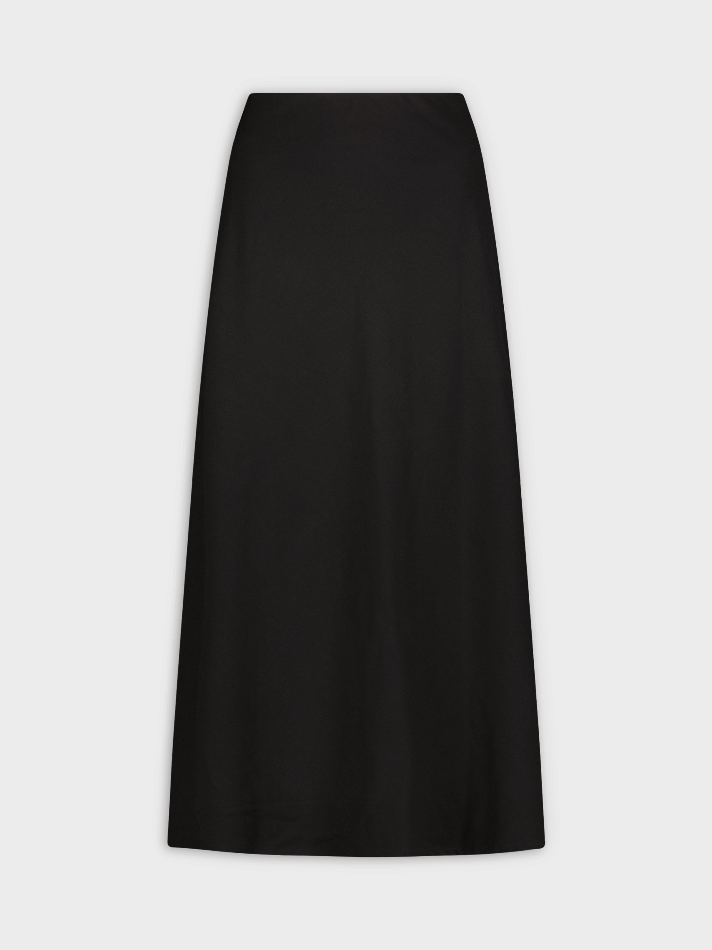 Leather Trim Skirt 36"-Black