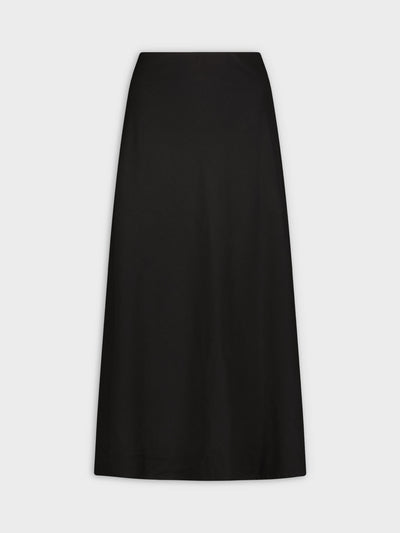 Leather Trim Skirt 36"-Black