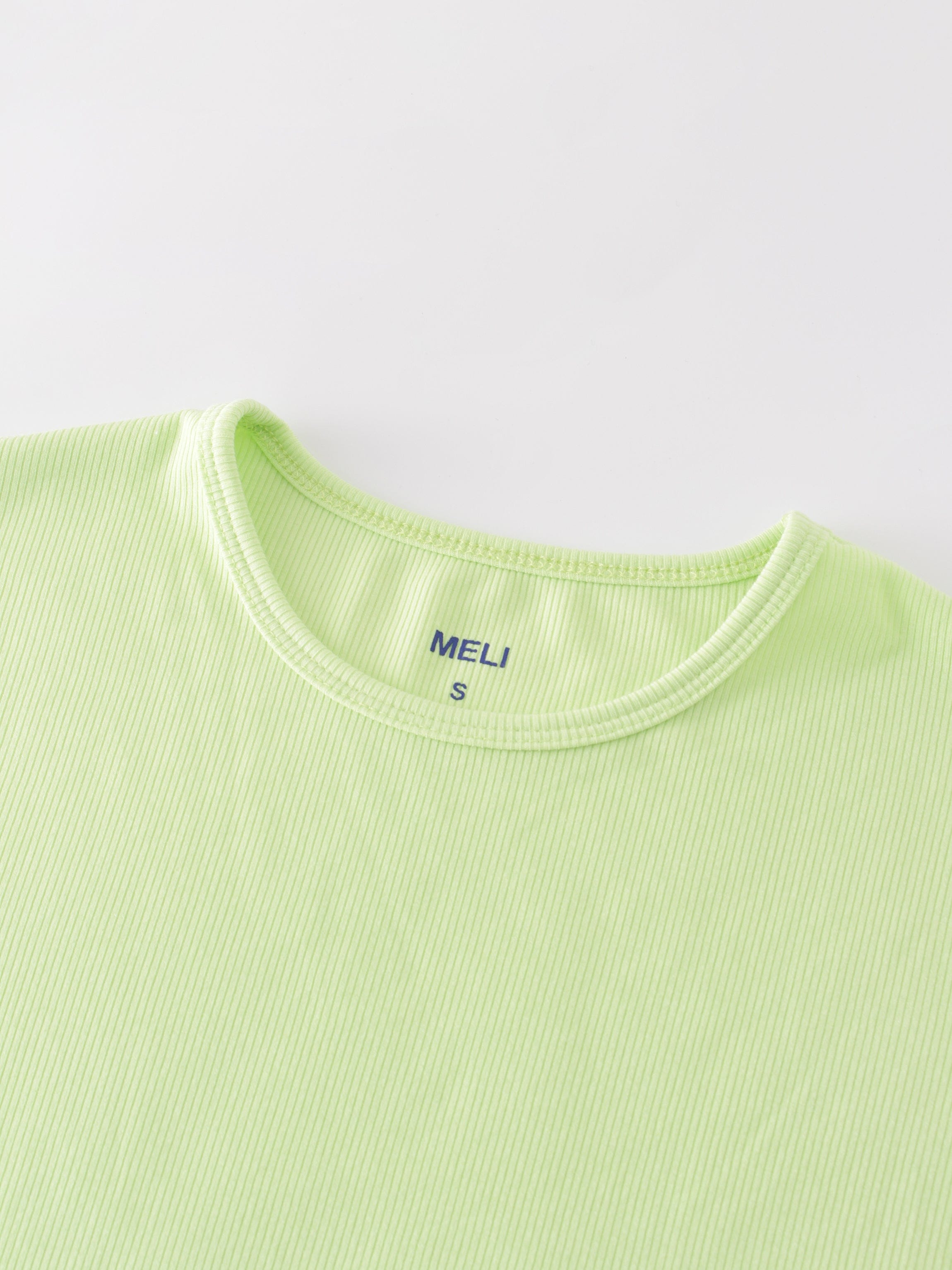 Crew Ribbed Dolman-Neon Green