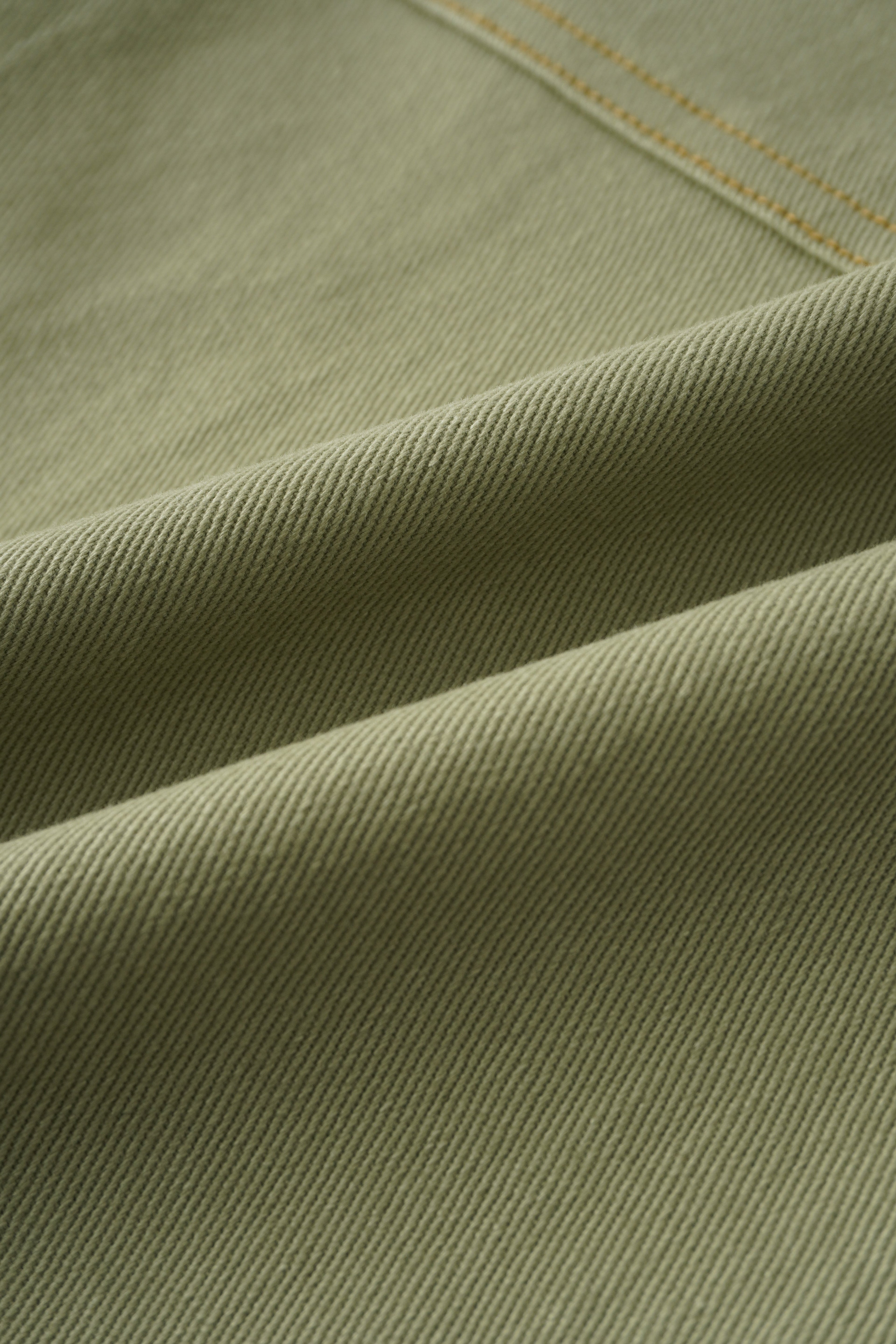 Stitched Tiered Belted Denim Skirt-Sage Green