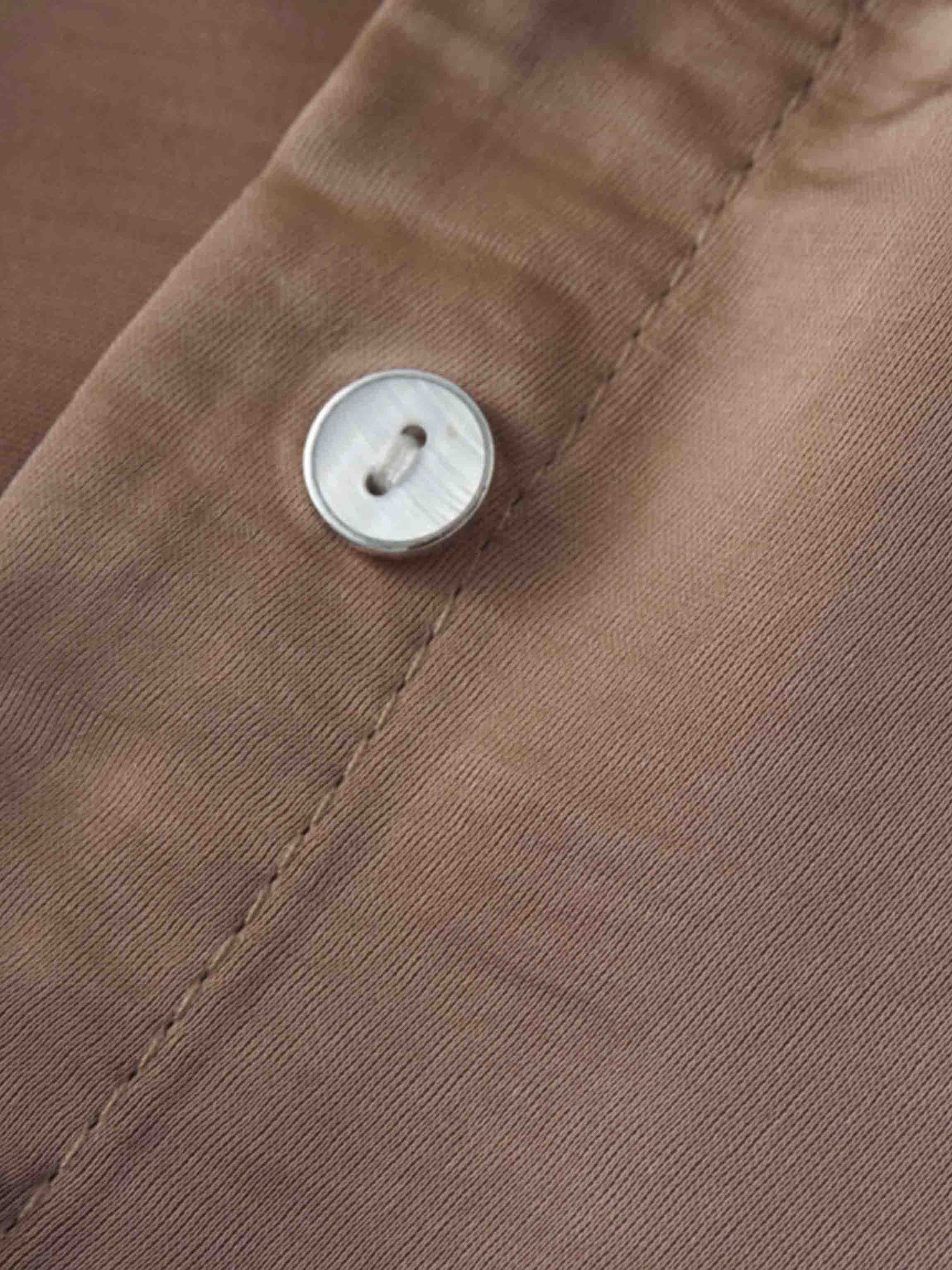 High/Low Faux Satin Crossover Top-Taupe