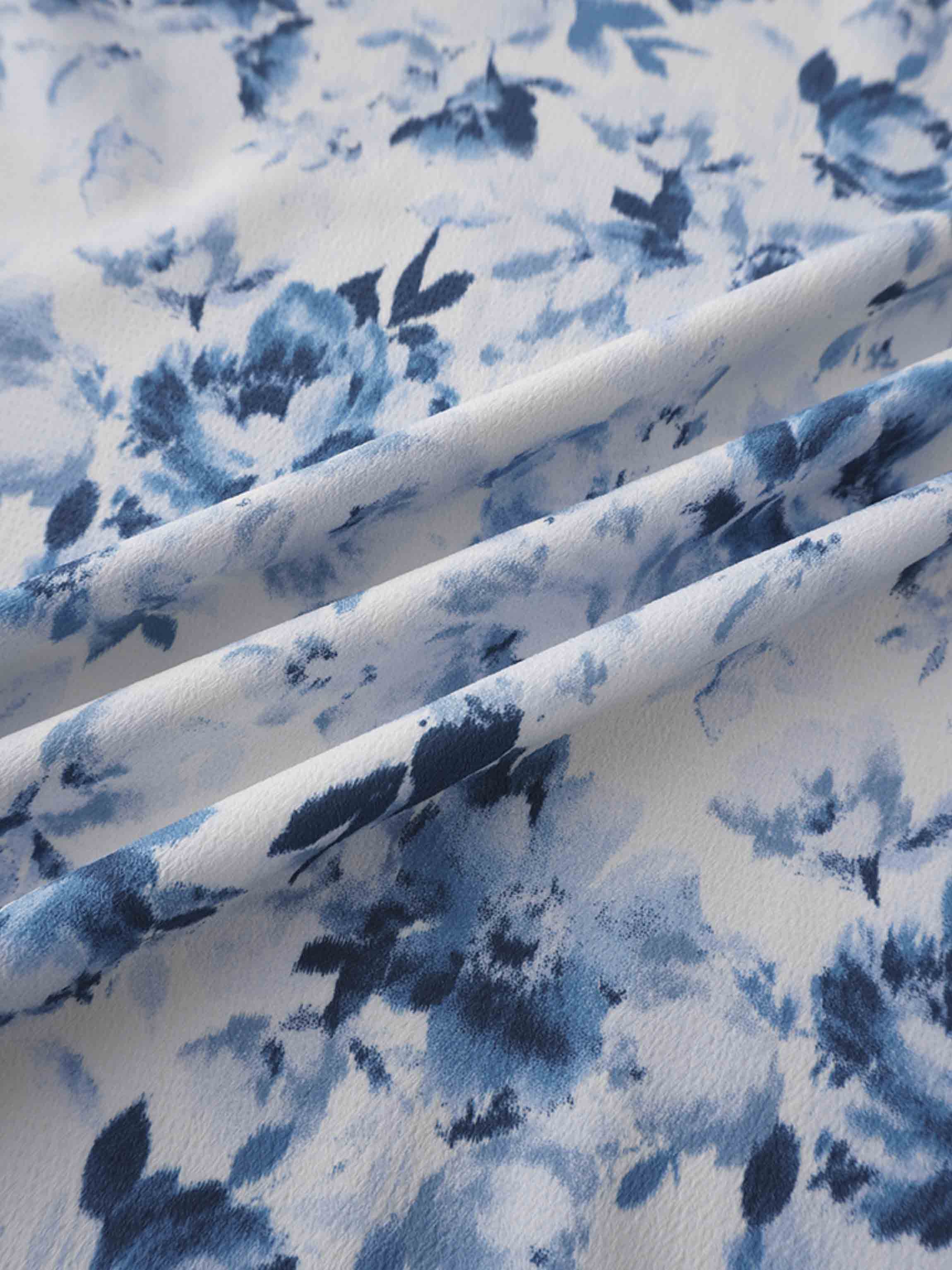 Tie Front Shirtdress-Light Blue Floral