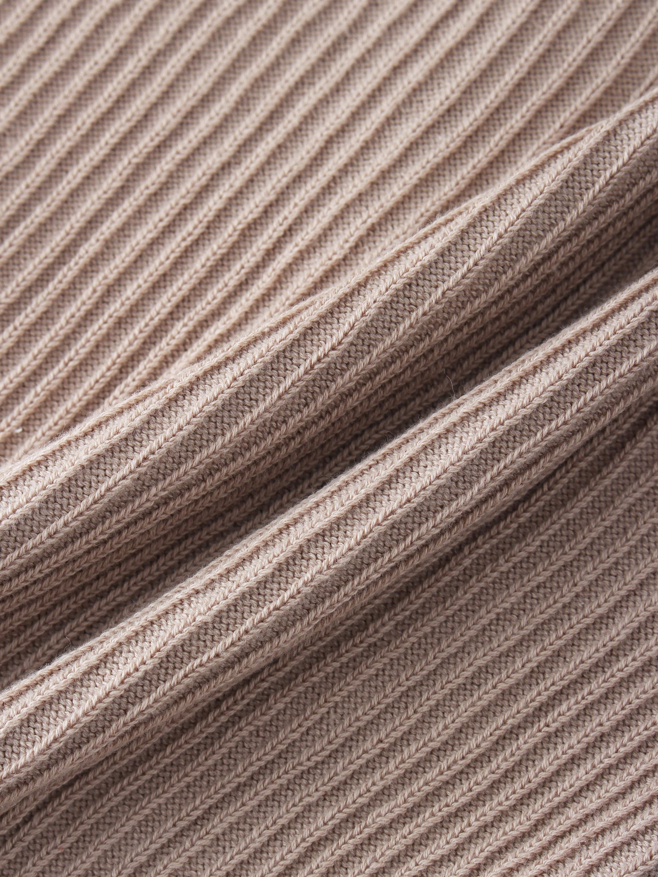 Ribbed Knit Cardigan-Tan