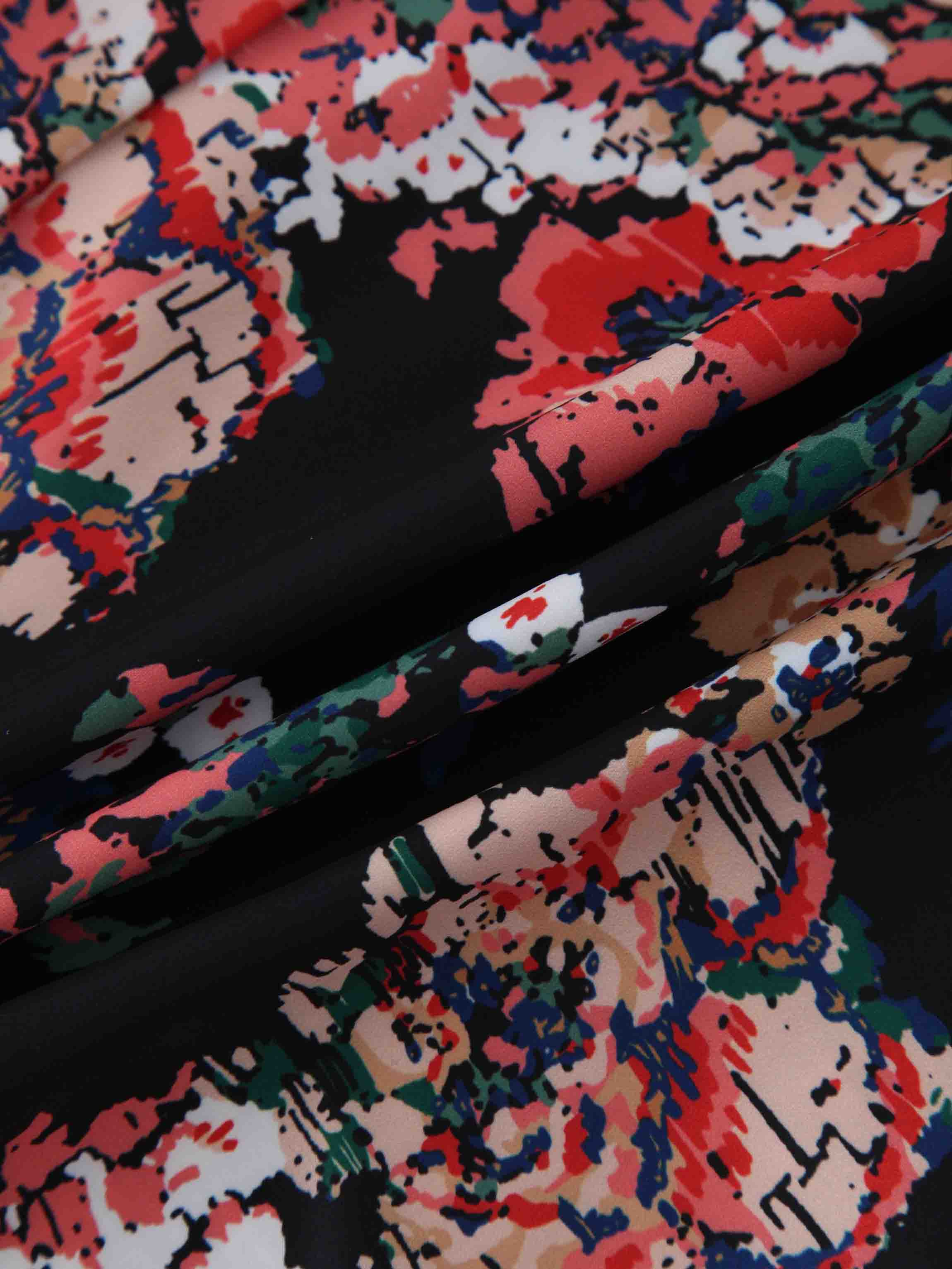 Oversized Satin Slip Blouse - Vintage Floral