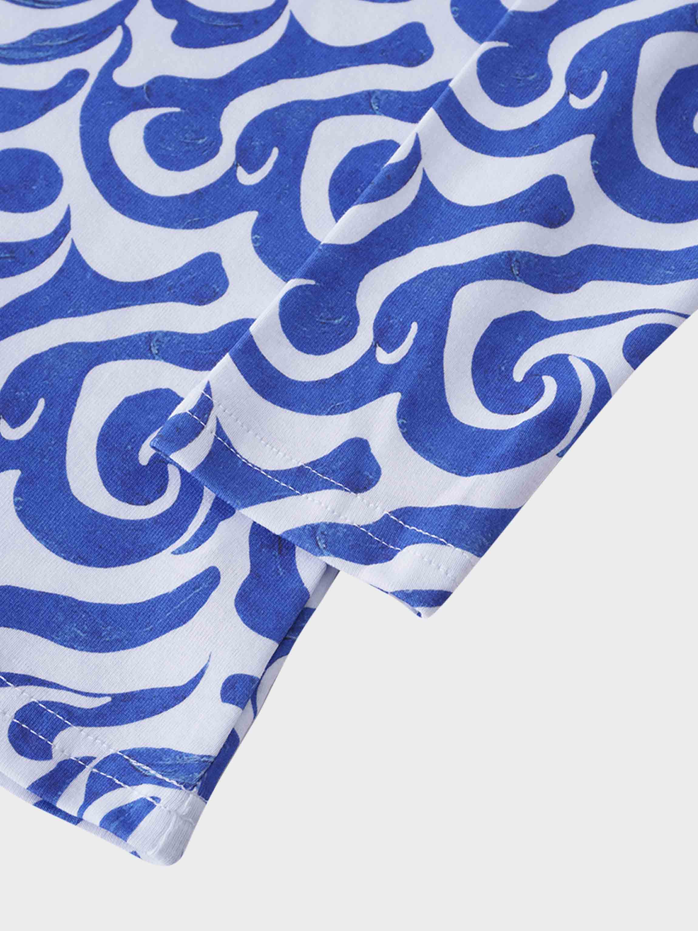 Basic Printed T-shirt-Waves For Days