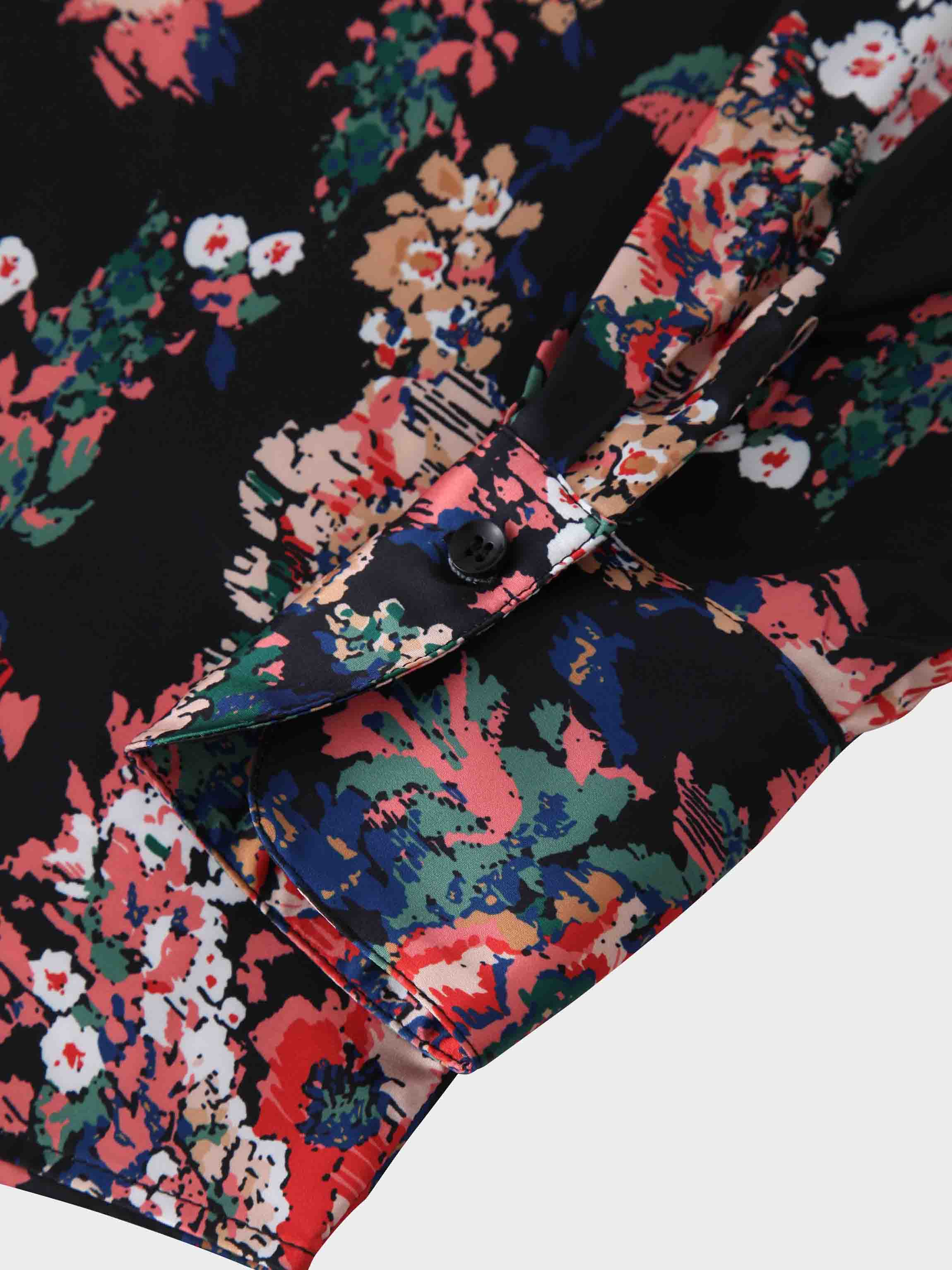 Oversized Satin Slip Blouse - Vintage Floral