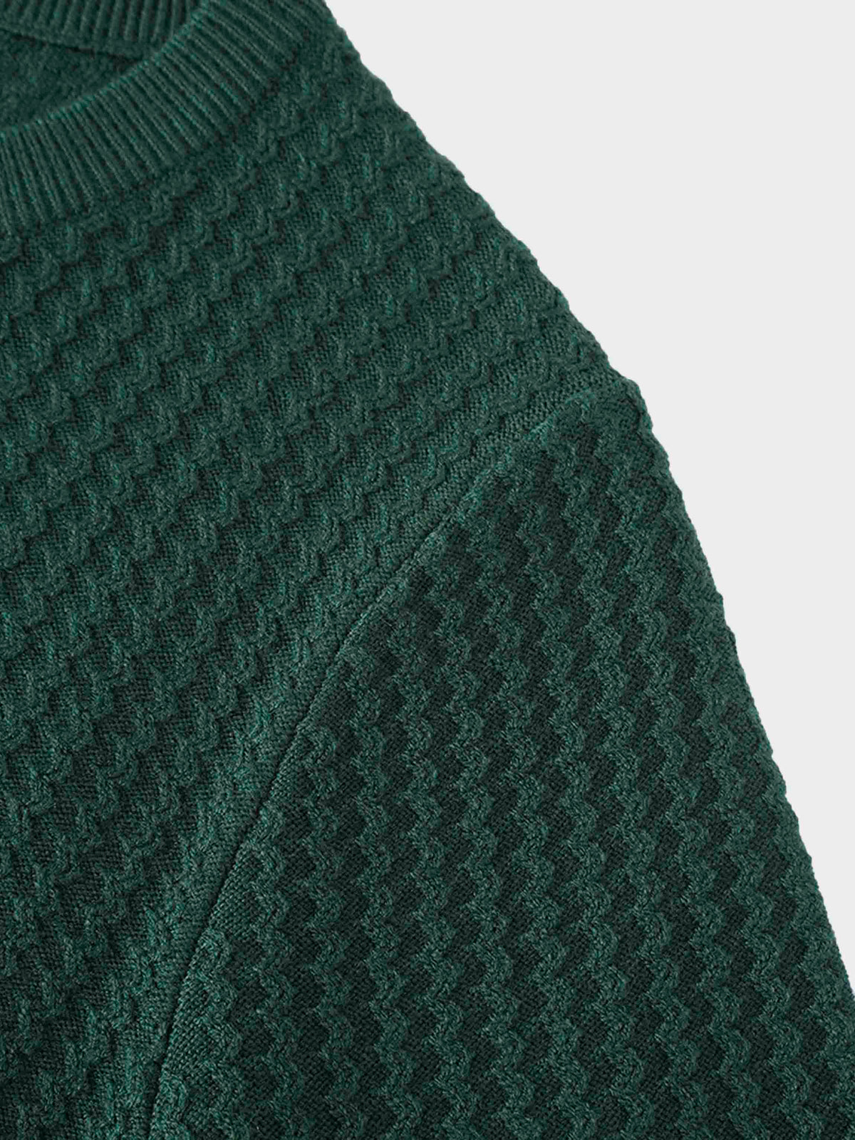 Waffle Wave Sweater- Solid Green