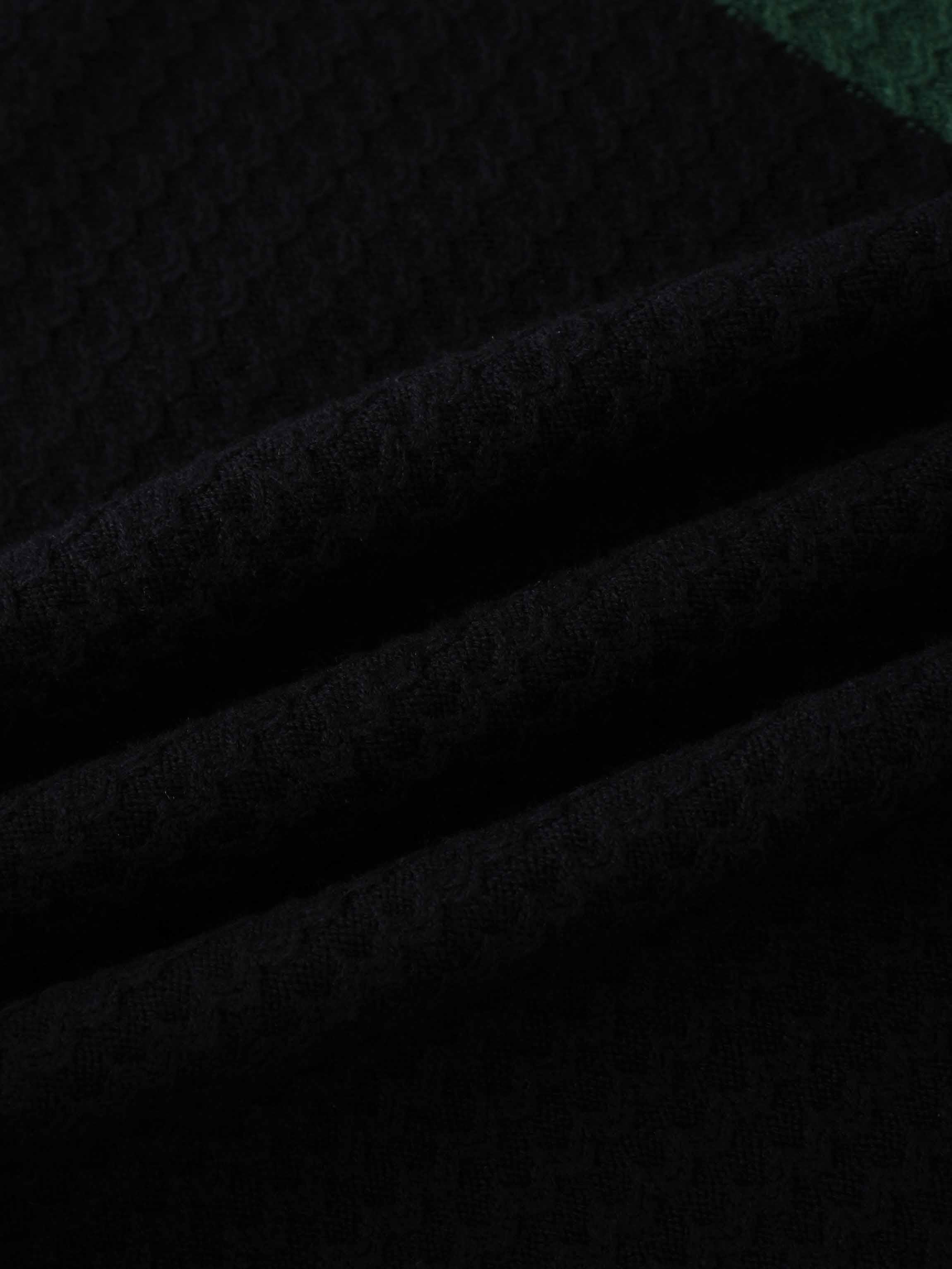 Waffle Wave Sweater-Green/Black