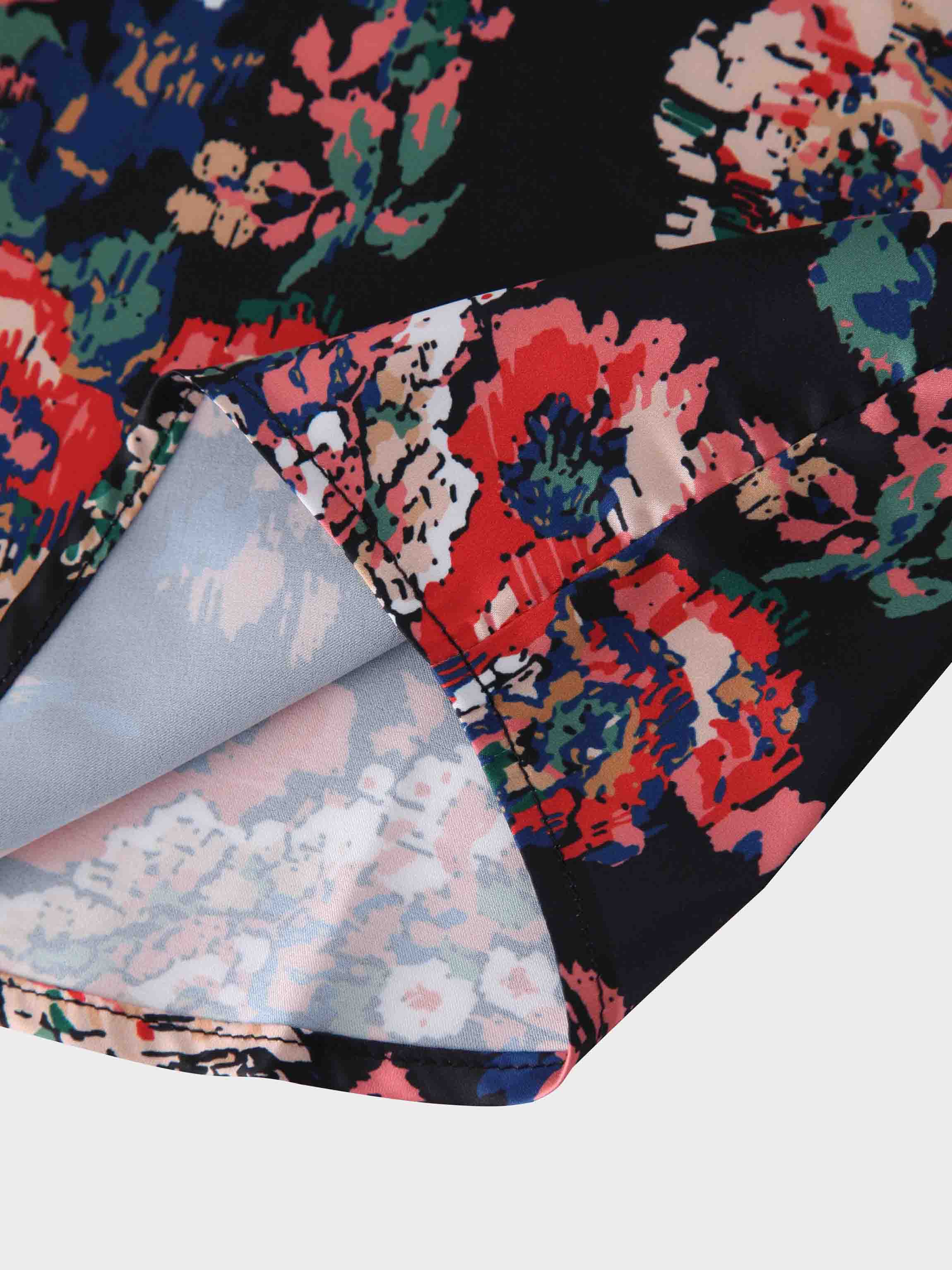 Oversized Satin Slip Blouse - Vintage Floral