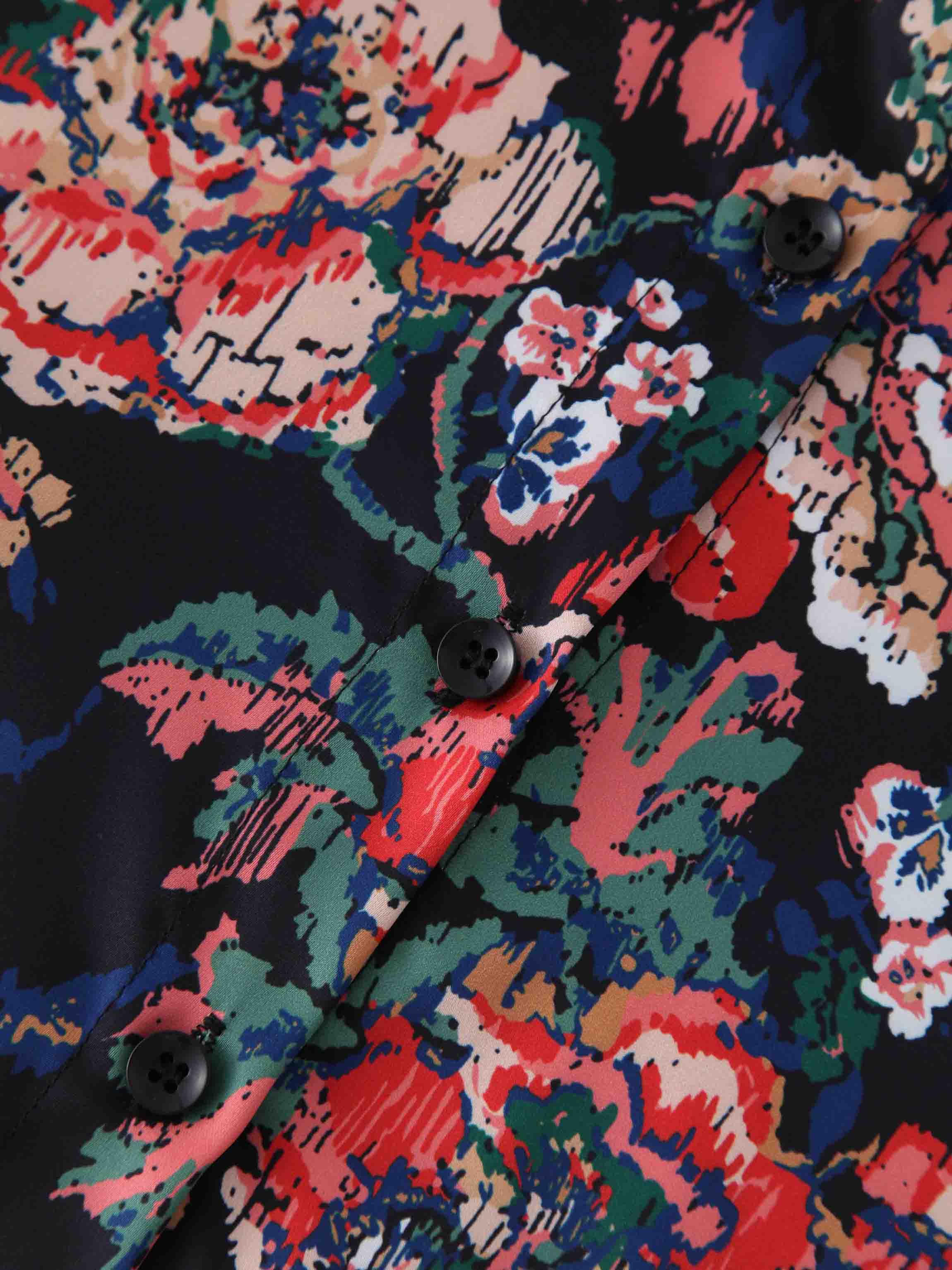 Oversized Satin Slip Blouse - Vintage Floral