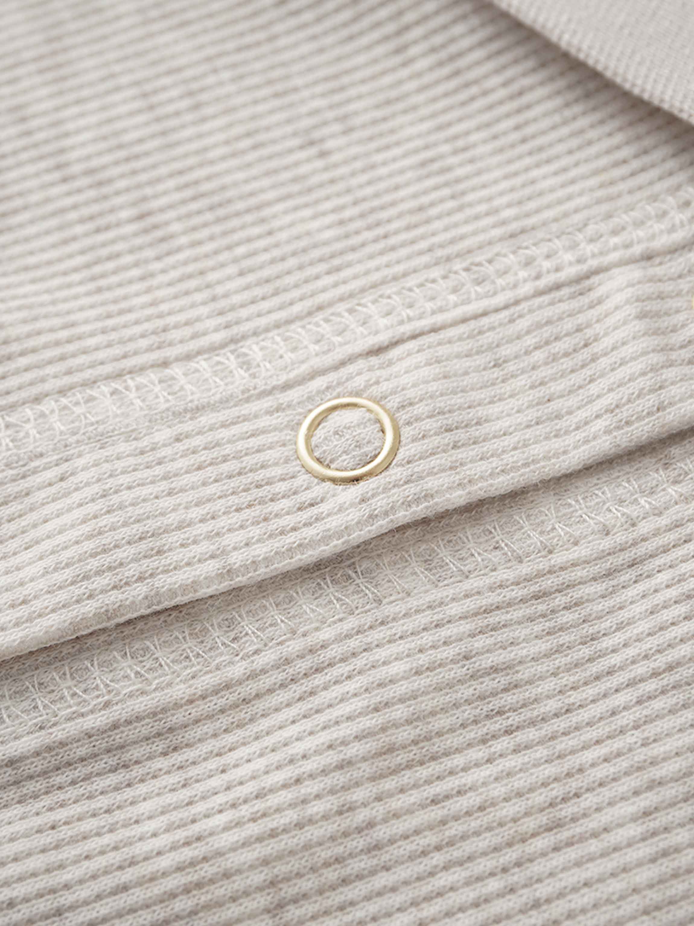 RIBBED COLLAR T-SHIRT-OATMEAL