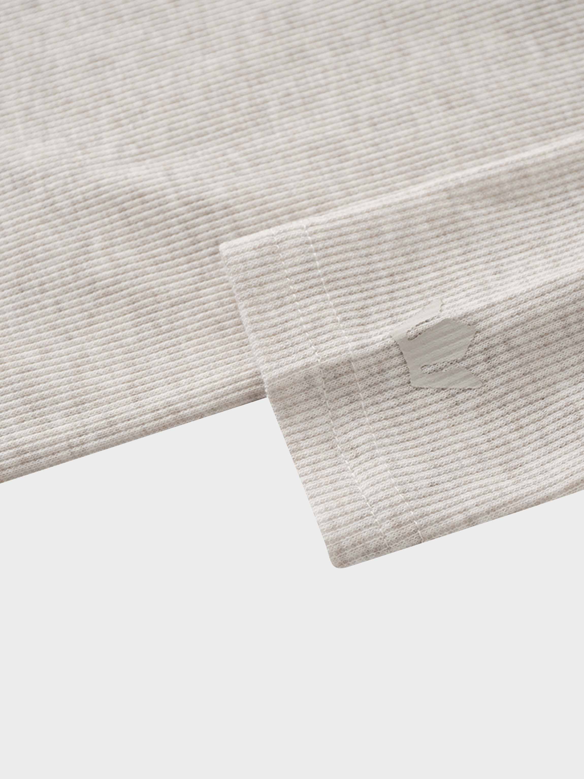 RIBBED COLLAR T-SHIRT-OATMEAL