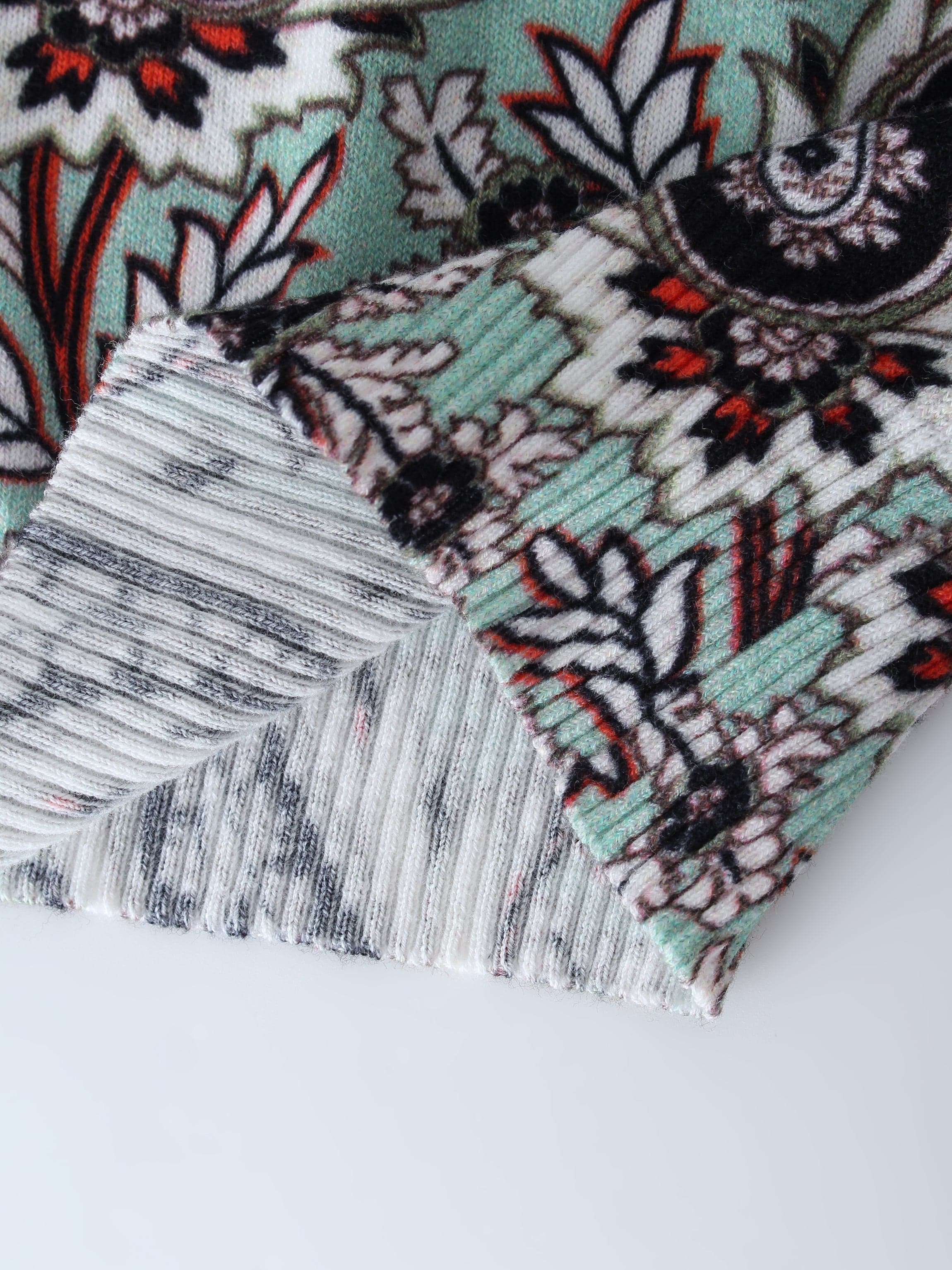 Printed Cardigan-Mint Paisley