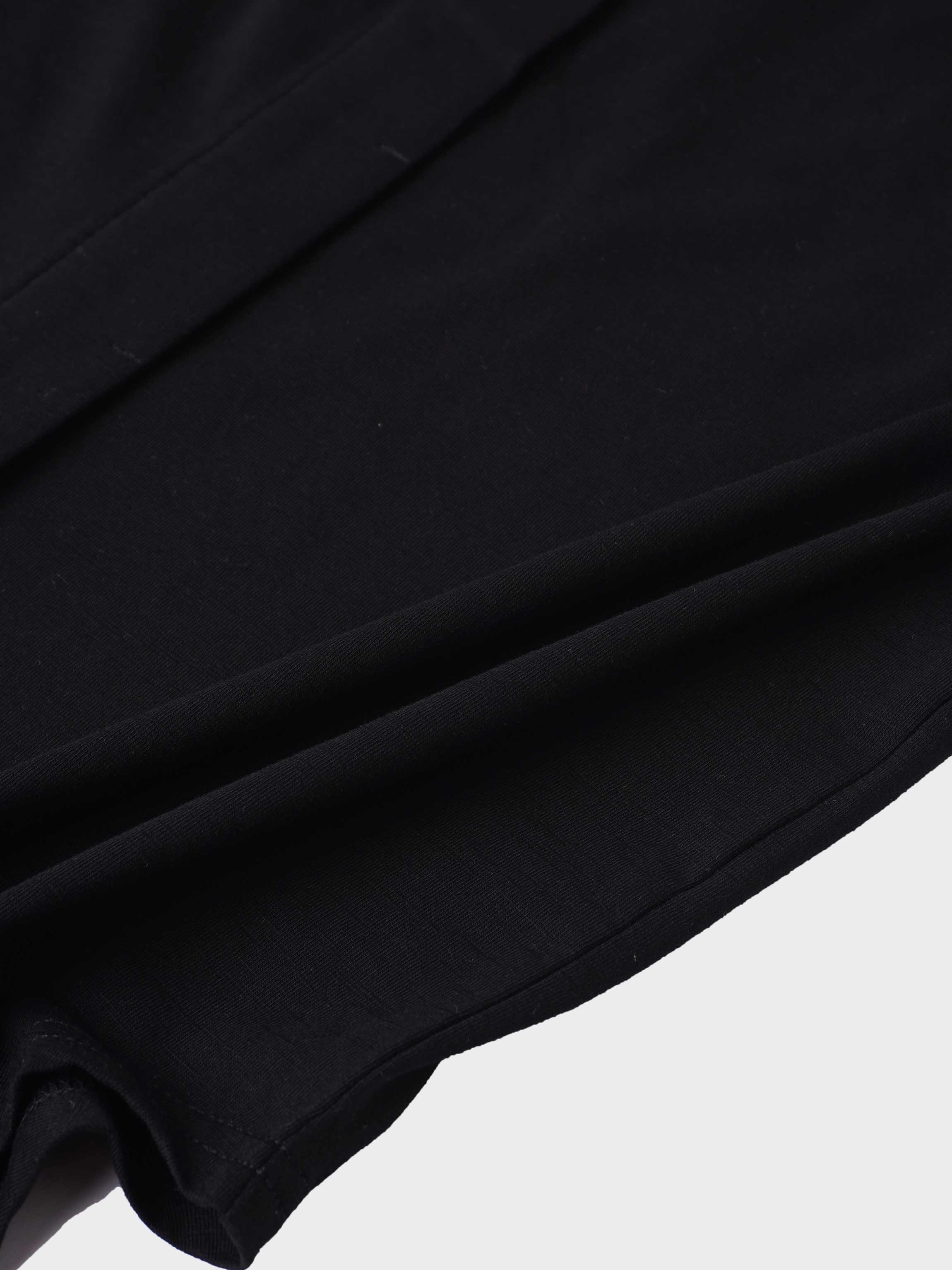 Button Down T-Shirt Blouse-Black