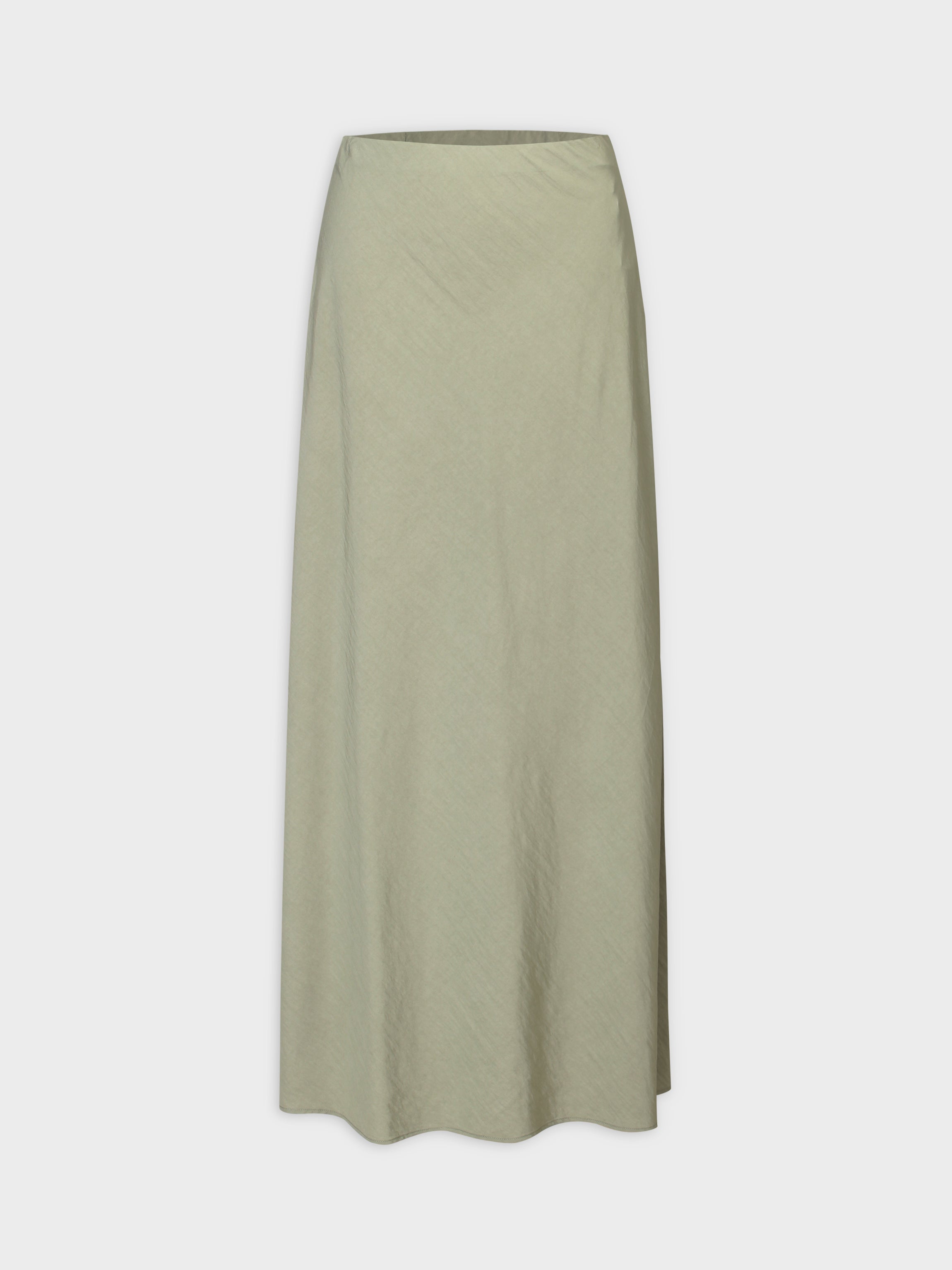 Crinkle Cotton Skirt 38"-Olive