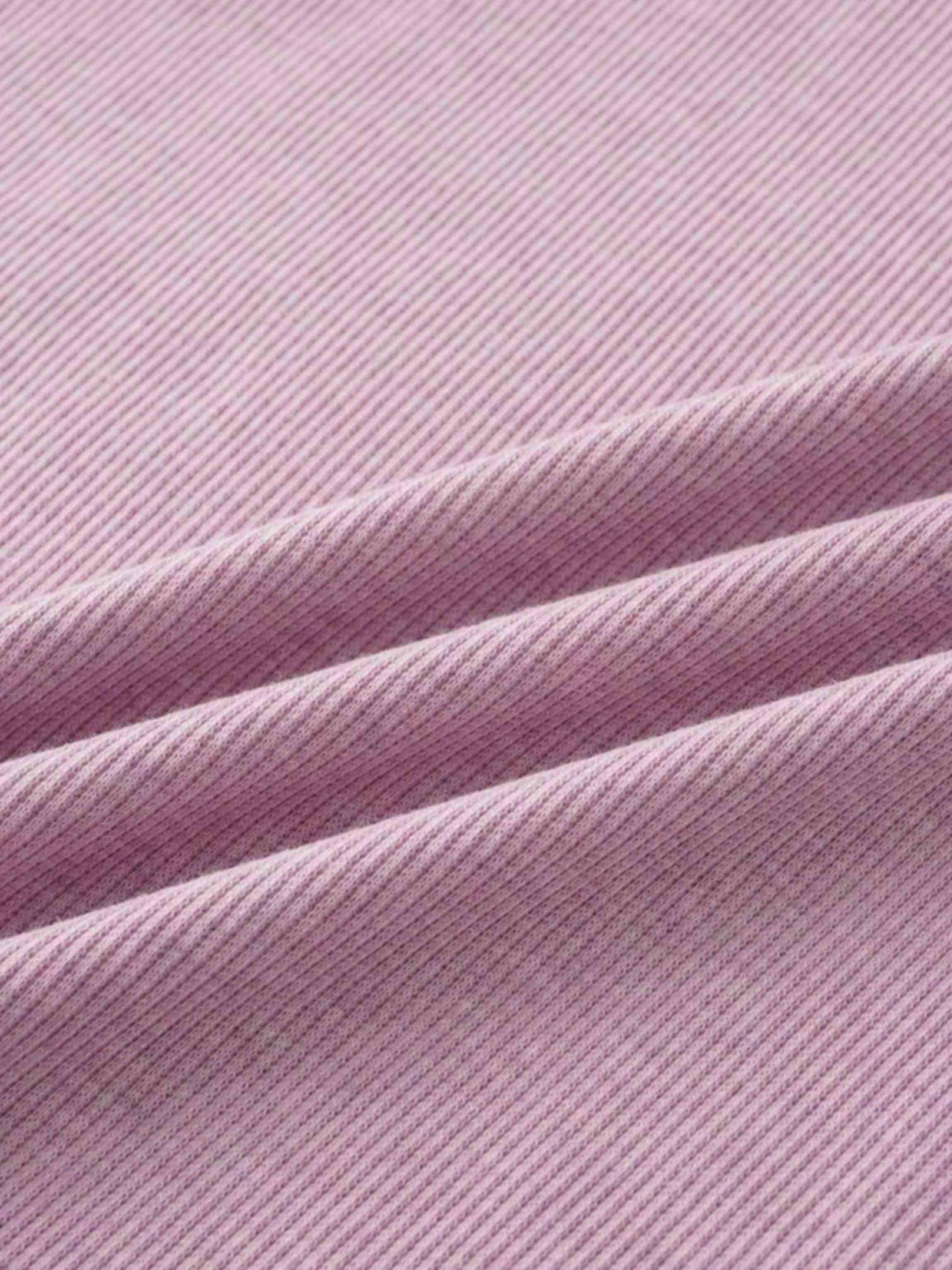 Ribbed Collar T-Shirt-Lavender