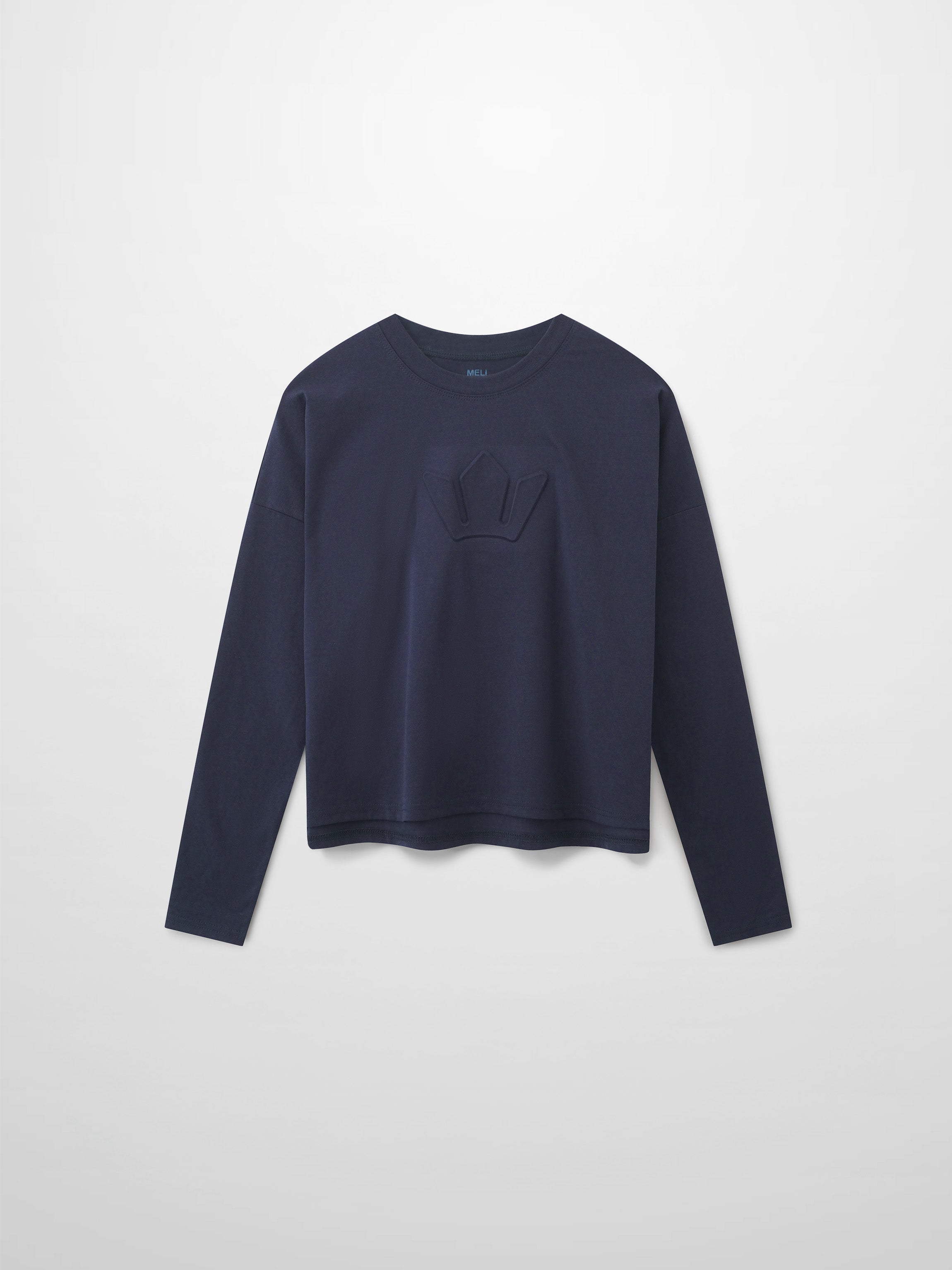 Crown Embossed T-Shirt-Navy