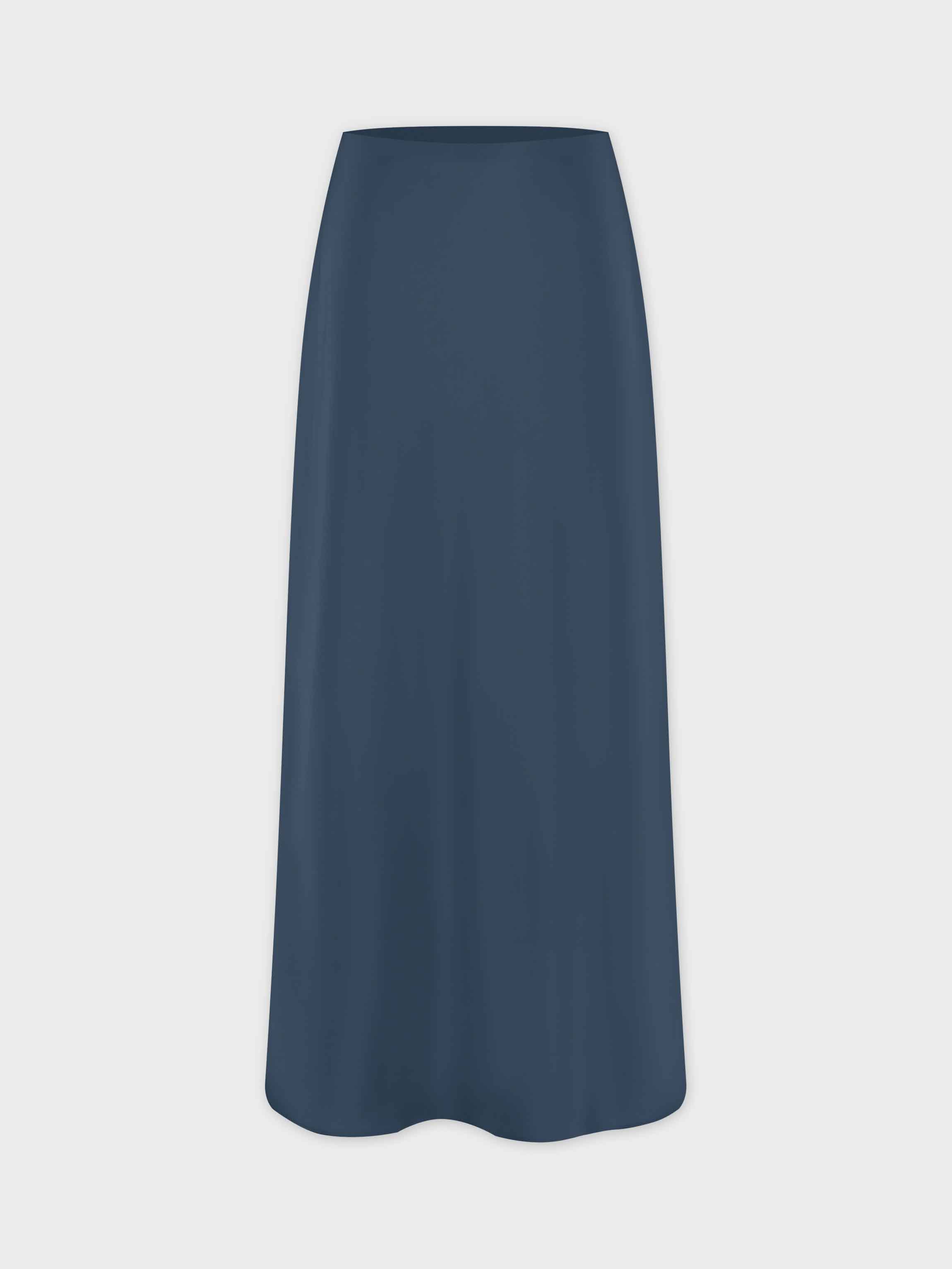 Solid Satin Slip Skirt-Teal