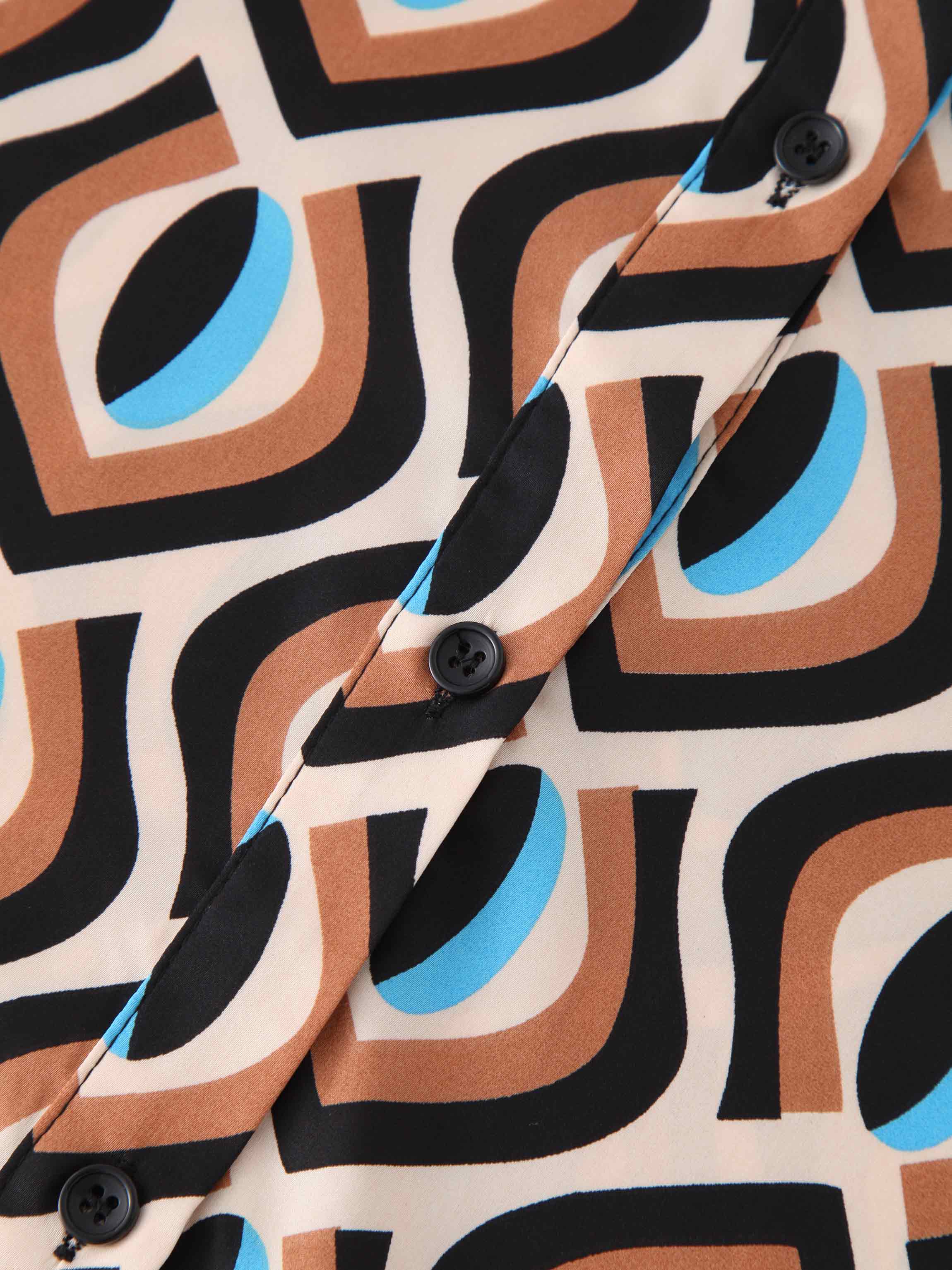 Printed Blouse-Geometric Neutrals