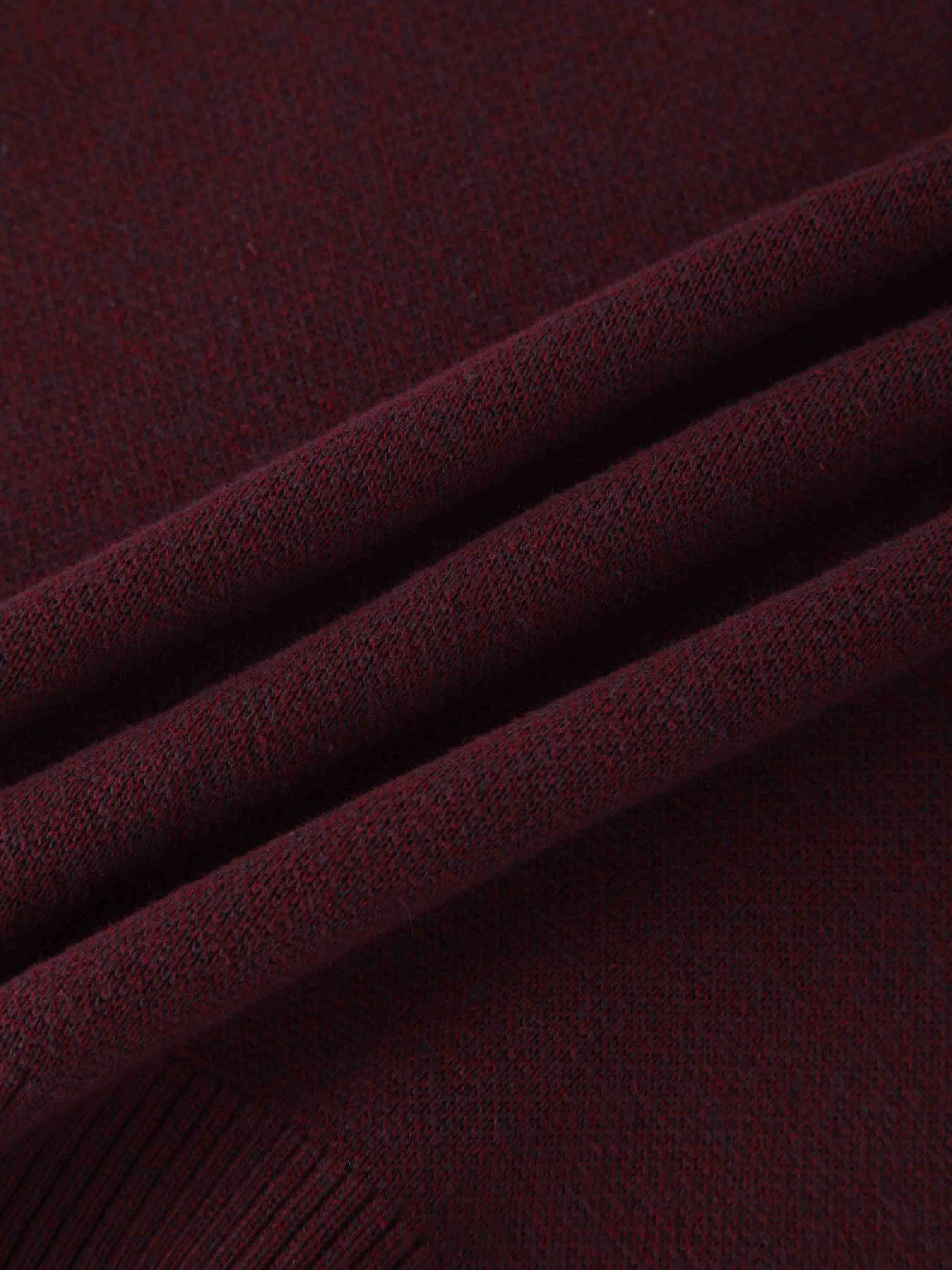 V-Neck Knit Vest-Speckled Burgundy