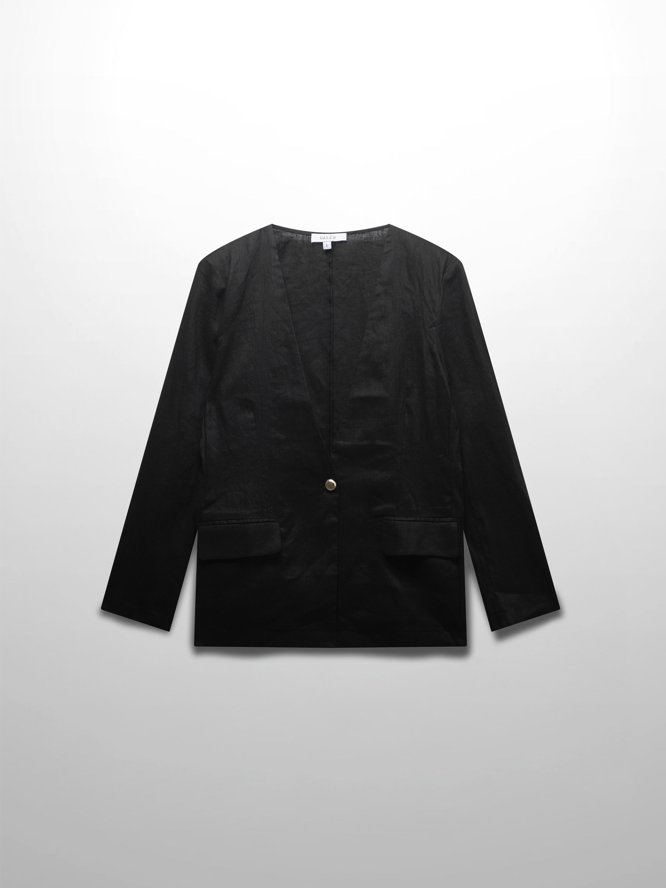 Linen Blazer-Black