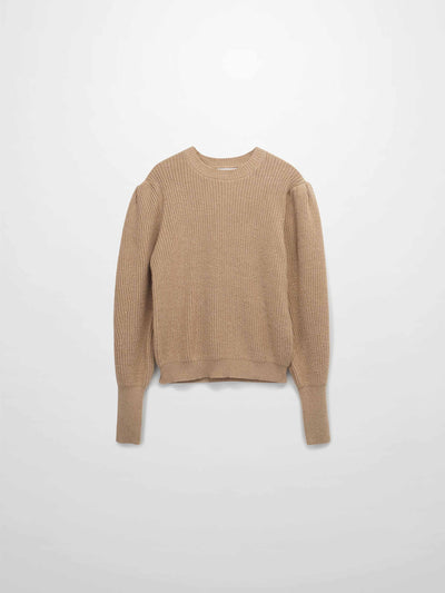 Puff Sleeve Sweater-Tan