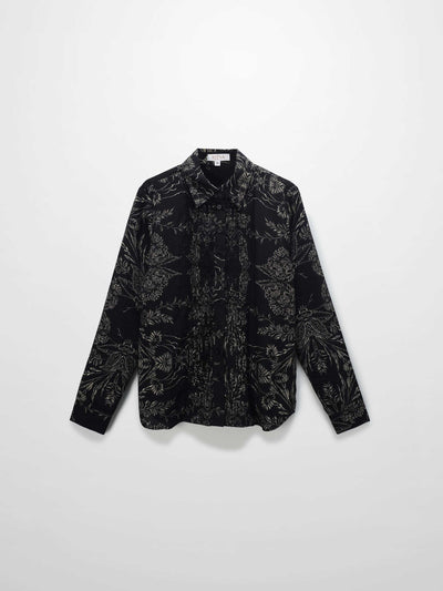 Pintuck Blouse-Tan Leaves