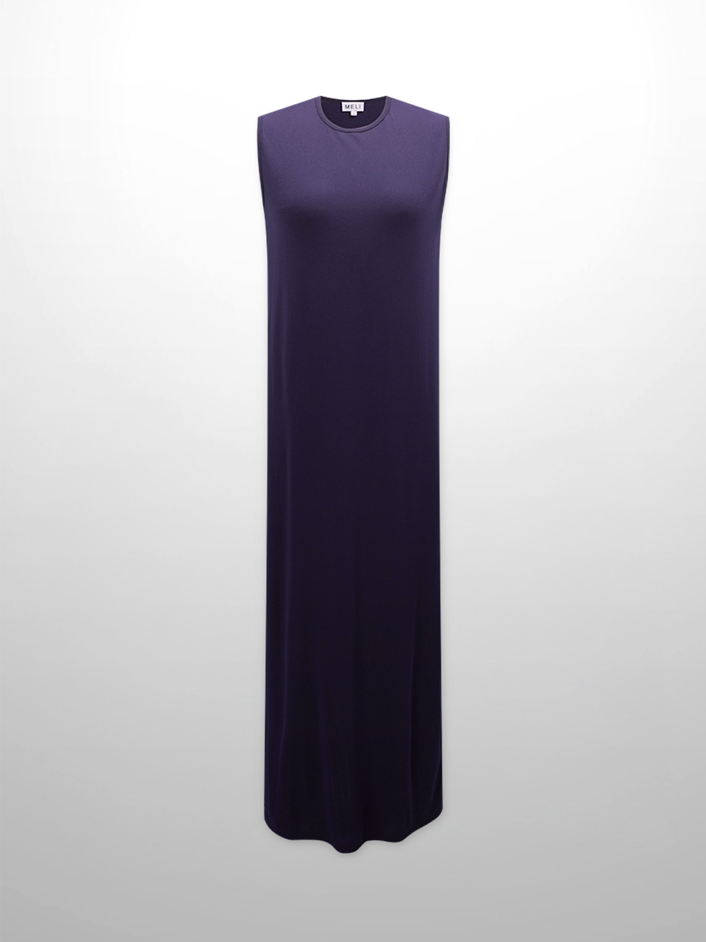 Basic T-Shirt Slip Dress-Navy