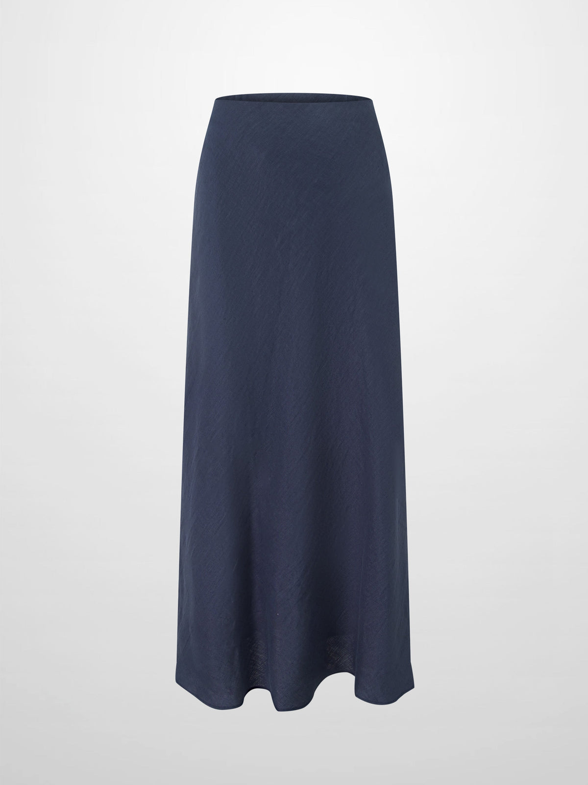 Linen Slip Skirt-Navy