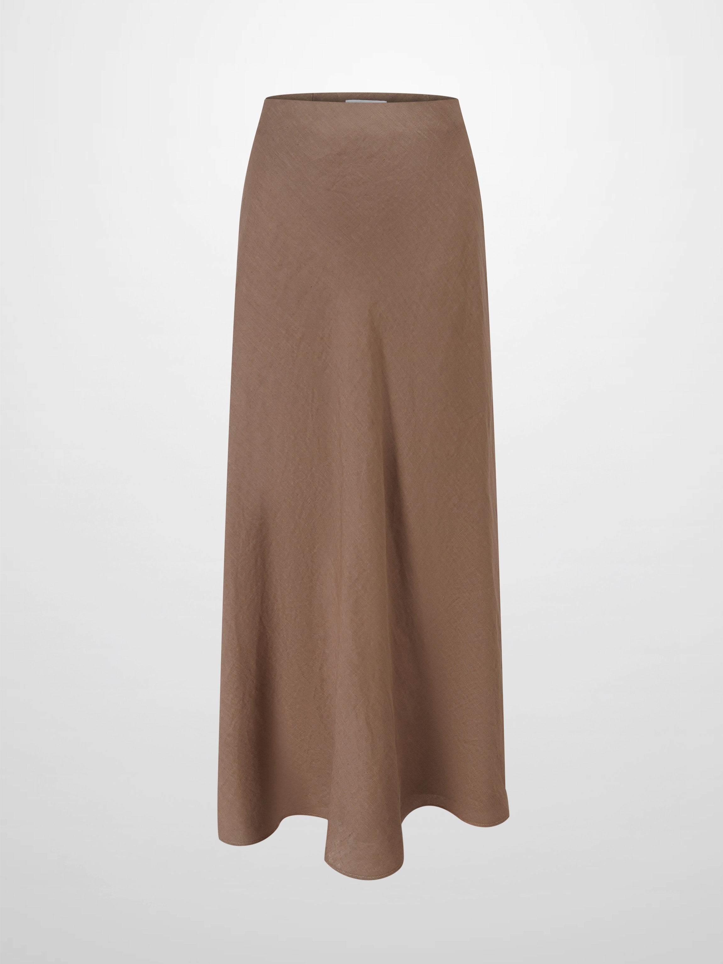 Linen Slip Skirt-Chocolate Brown