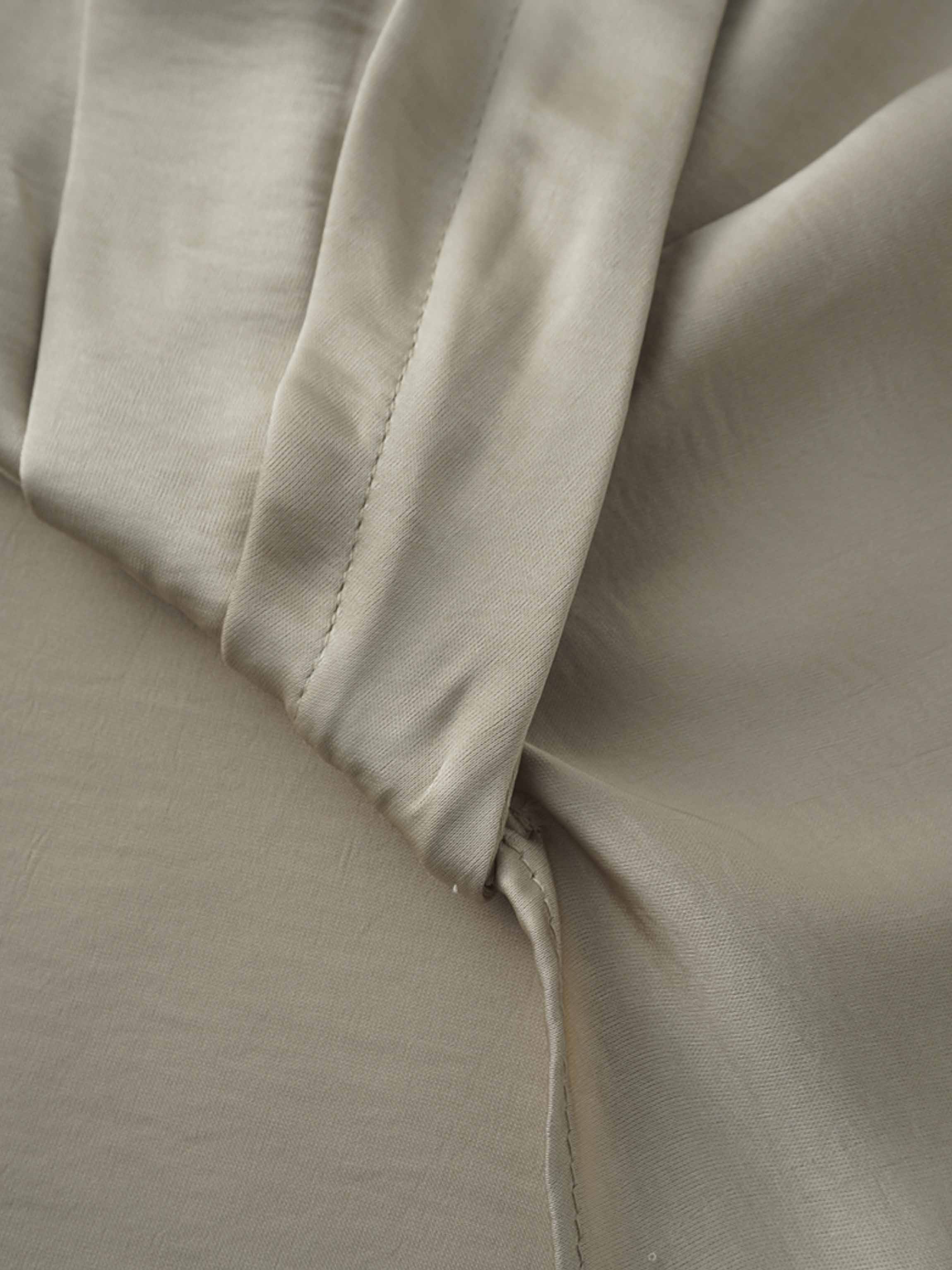 High/Low Faux Satin Crossover Top-Celery Green