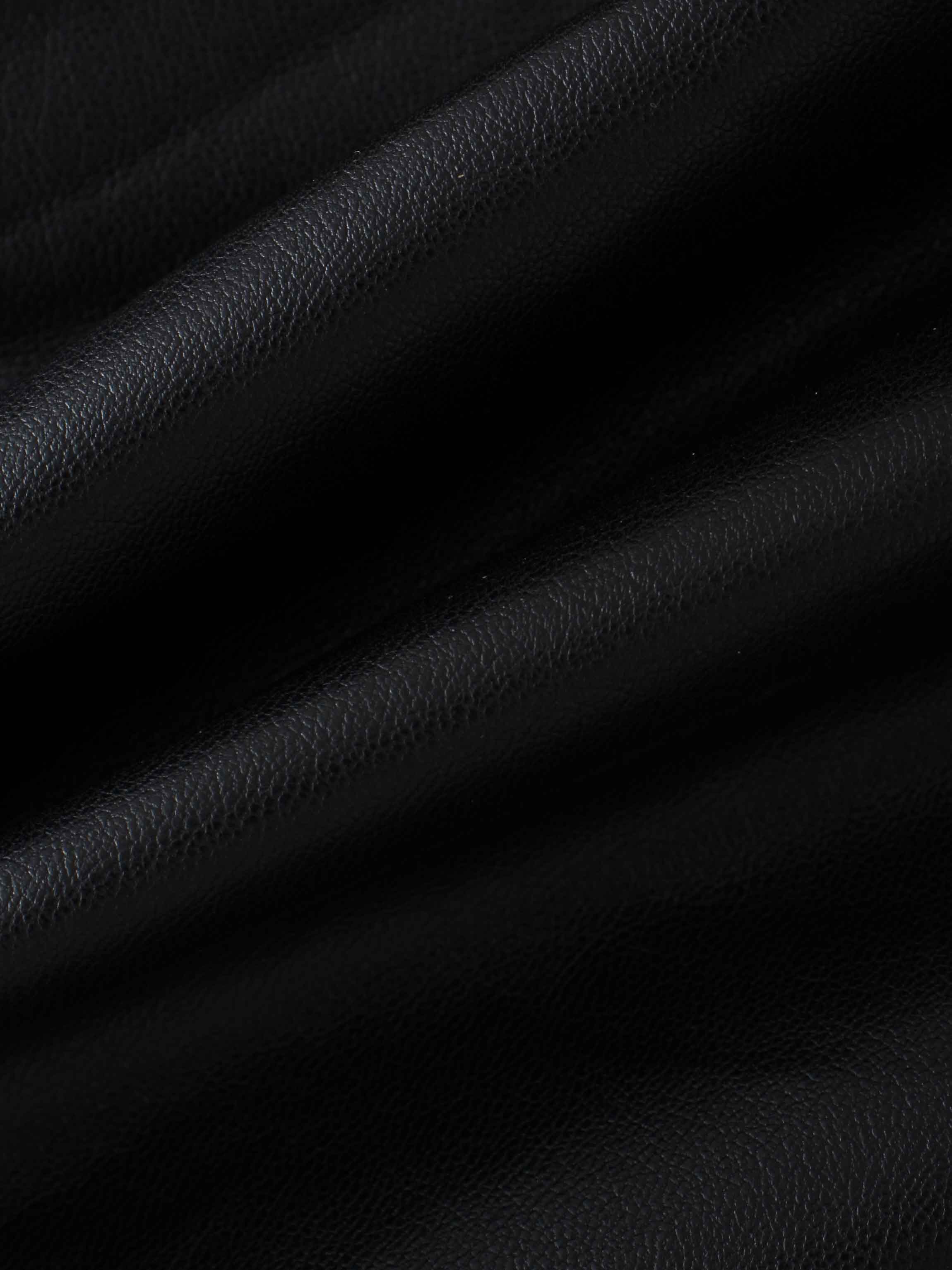 Flare Leather Skirt 25.5"-Black