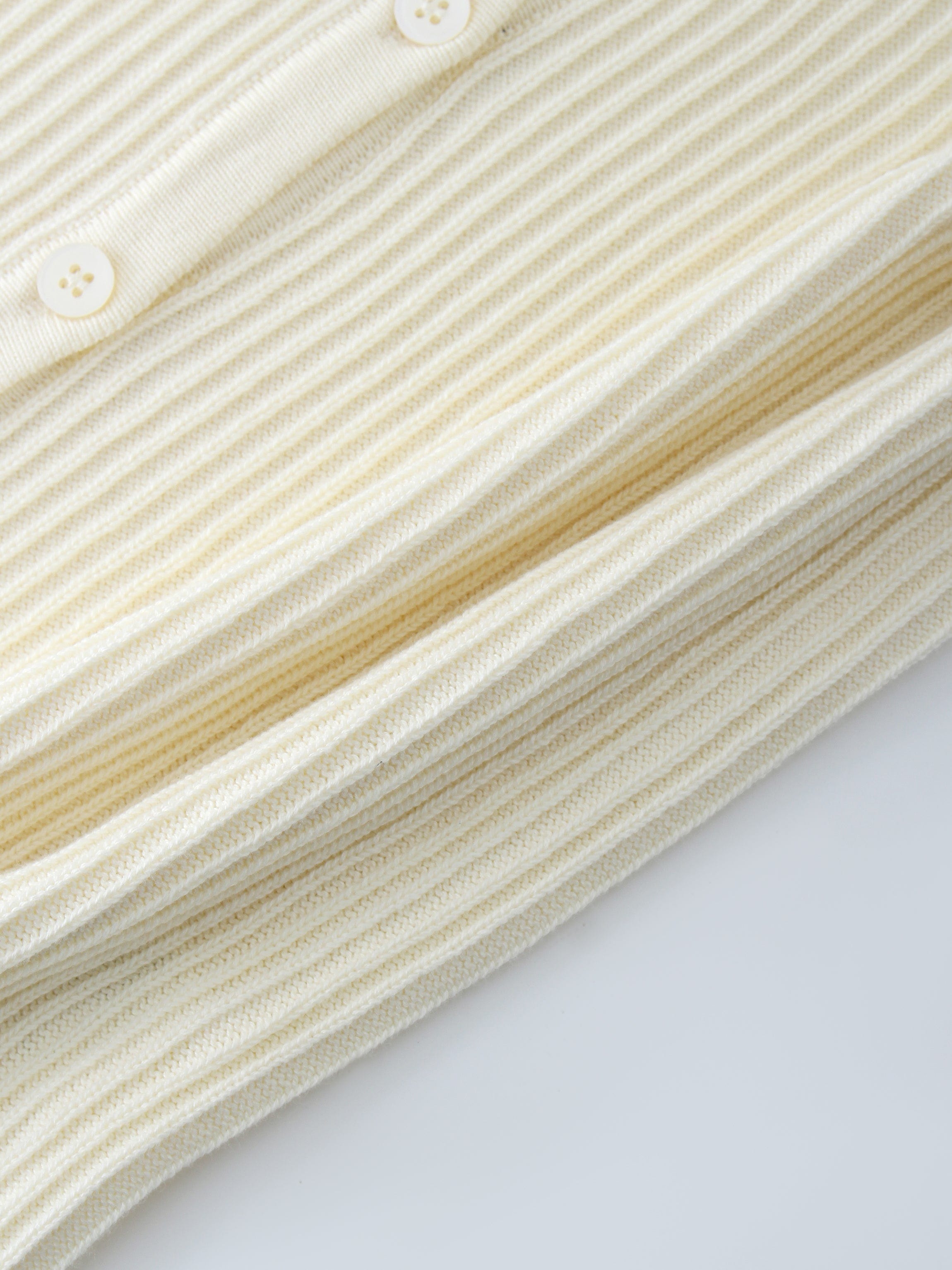 Ribbed Knit Cardigan-Ivory