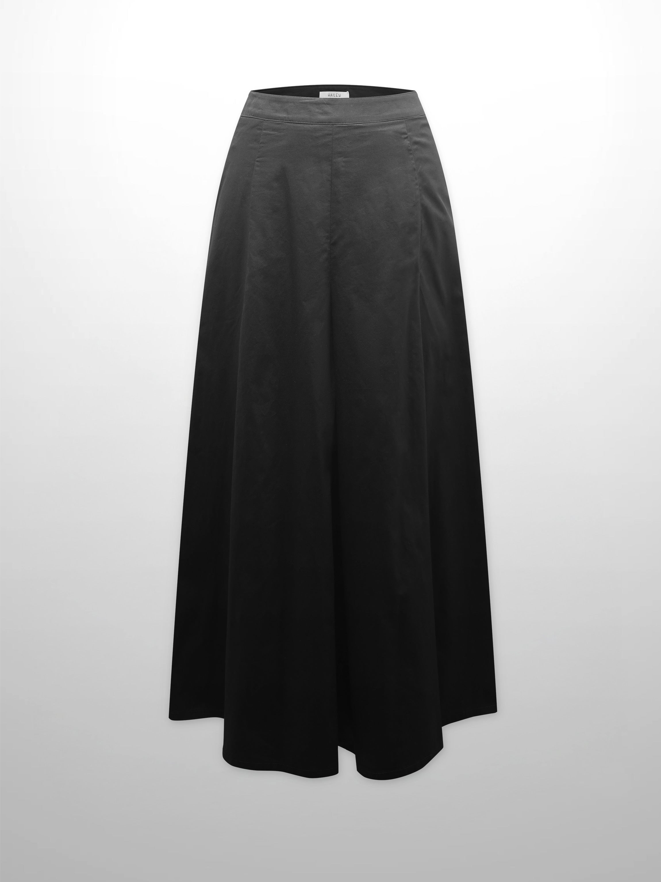 Stitch Down Cotton Pleated Skirt-Black