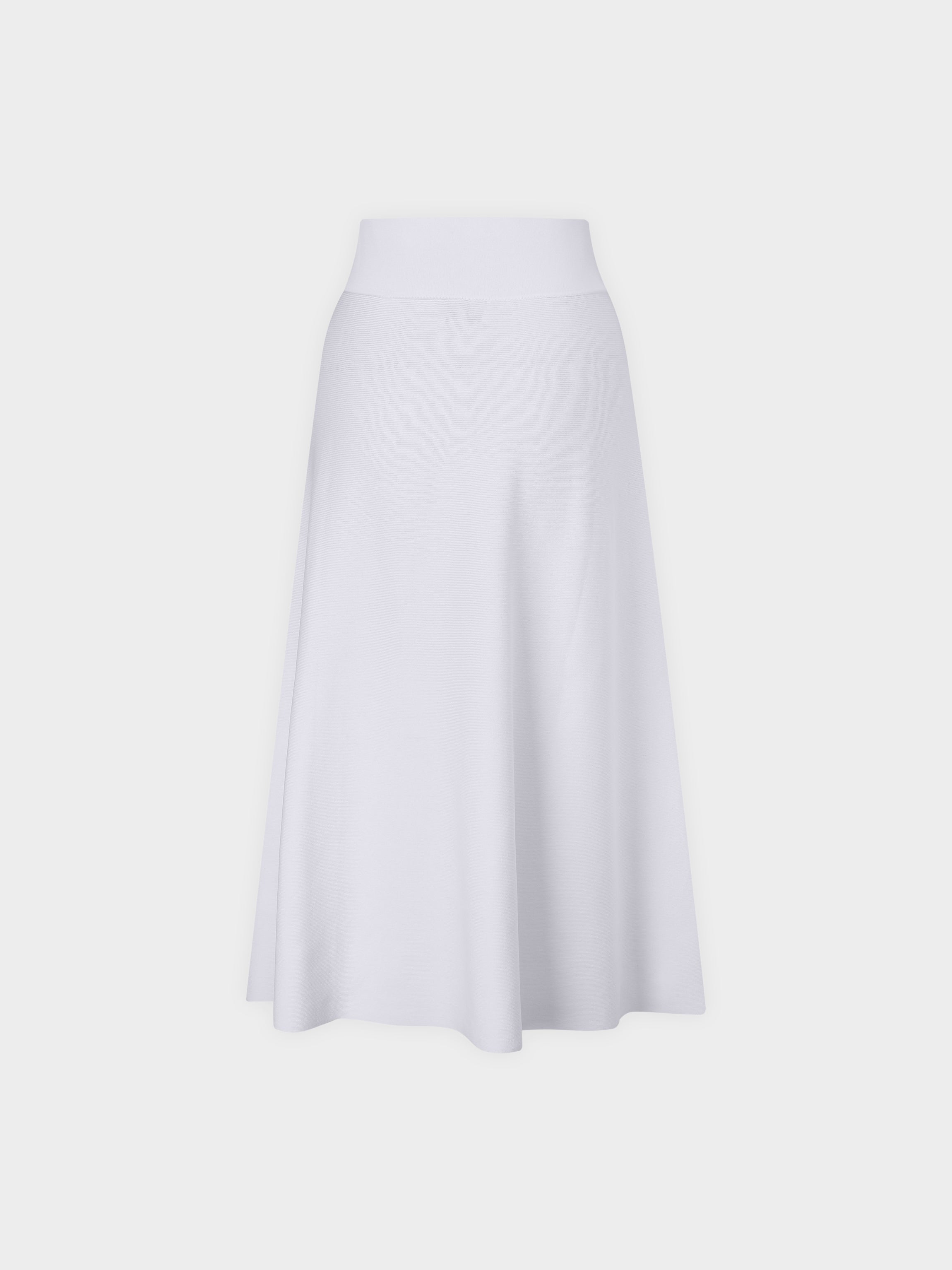 KNIT PLEATED SKIRT 26"-WHITE