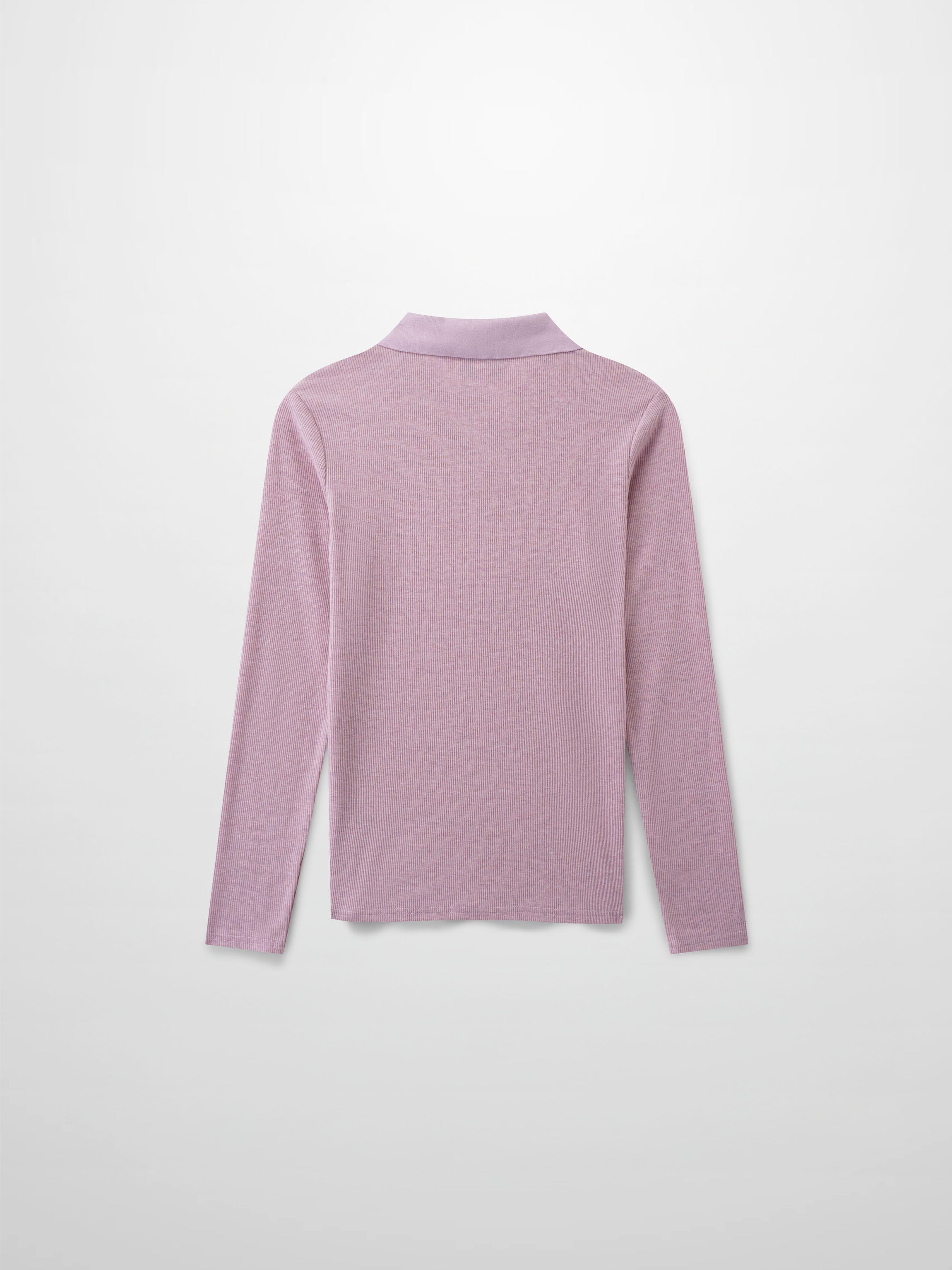 Ribbed Collar T-Shirt-Lavender