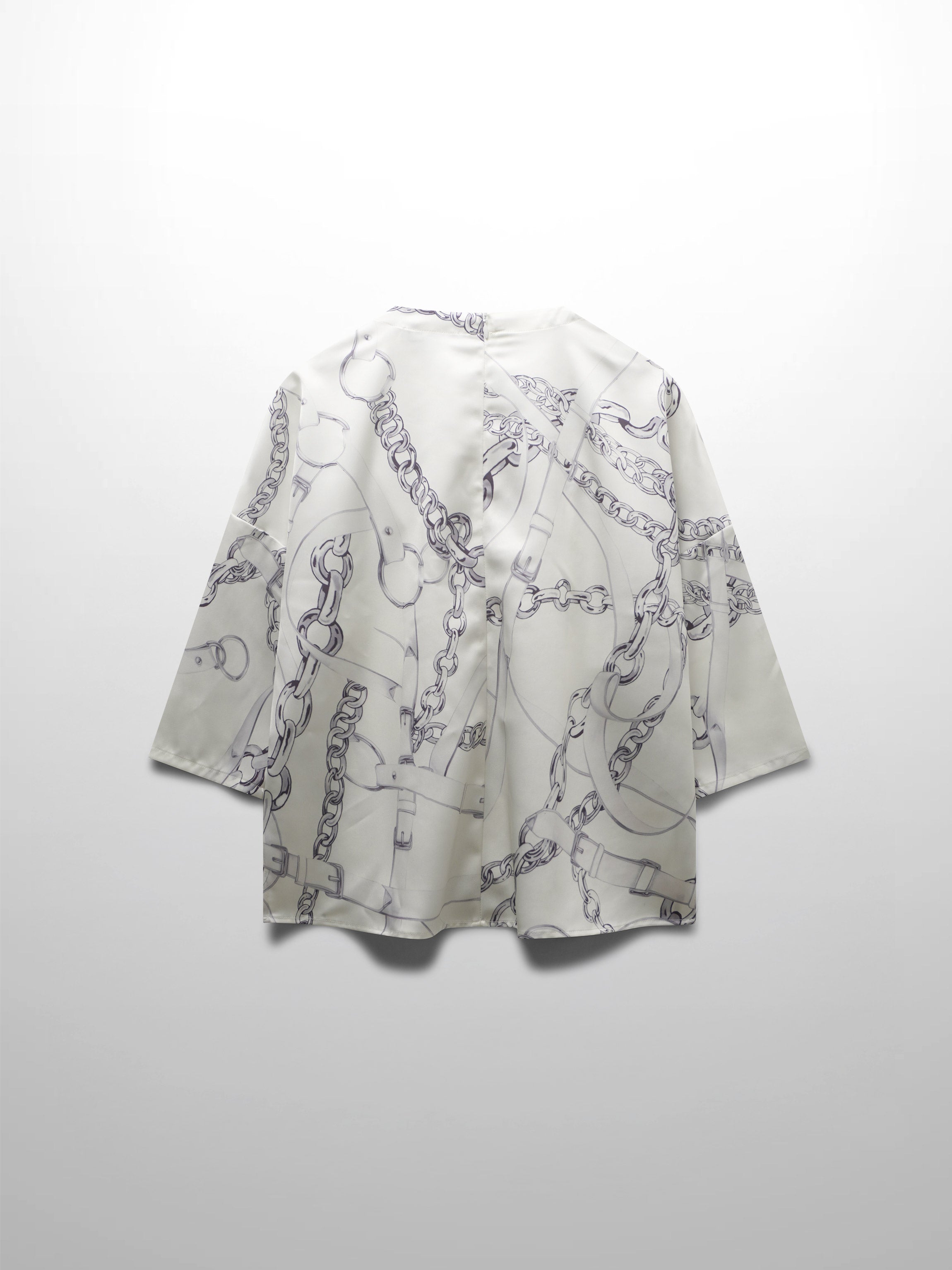 Faux Satin Crop Swing Top-Chains