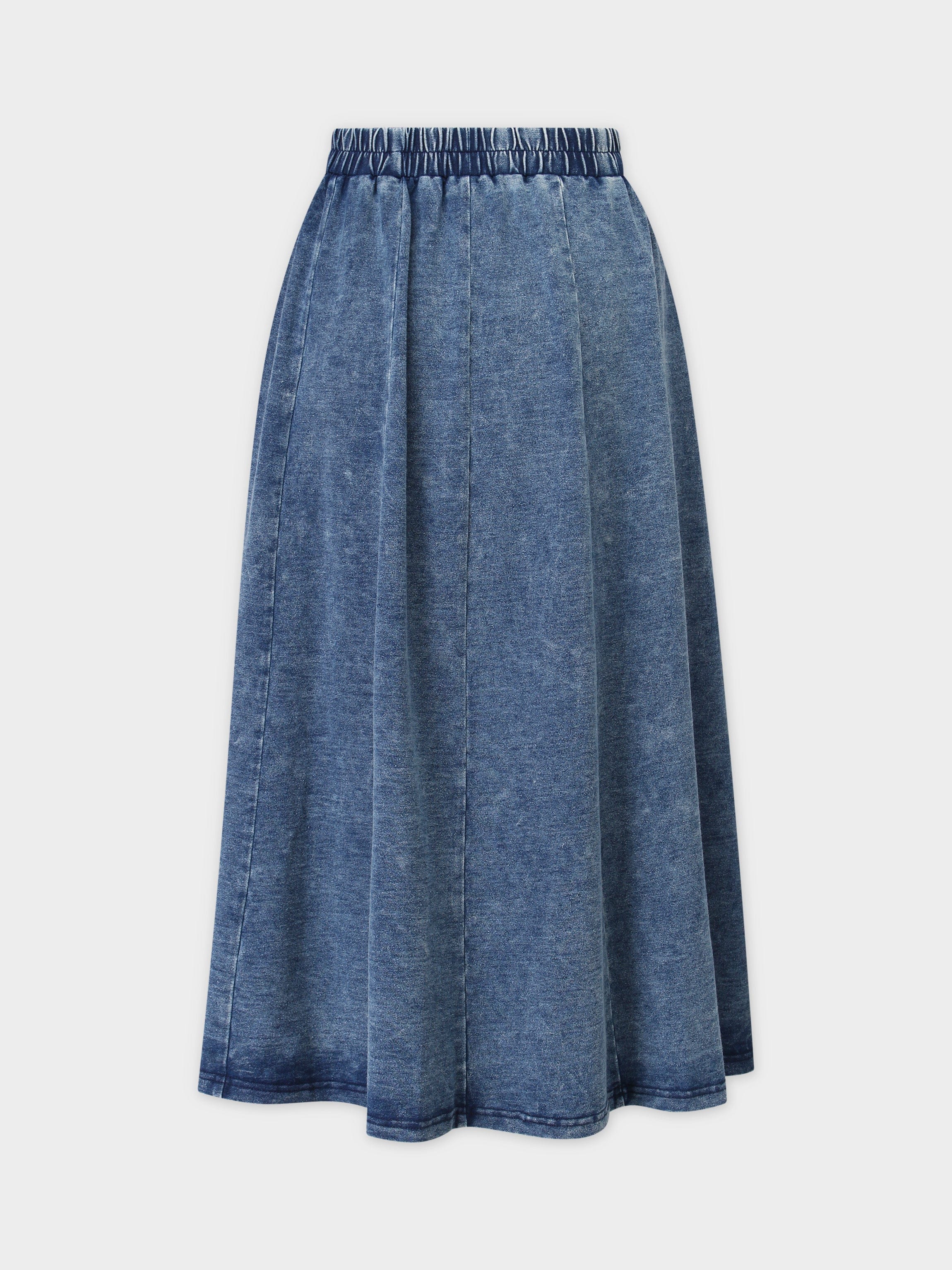 SLOUCHED SKIRT 30"-WASHED DENIM