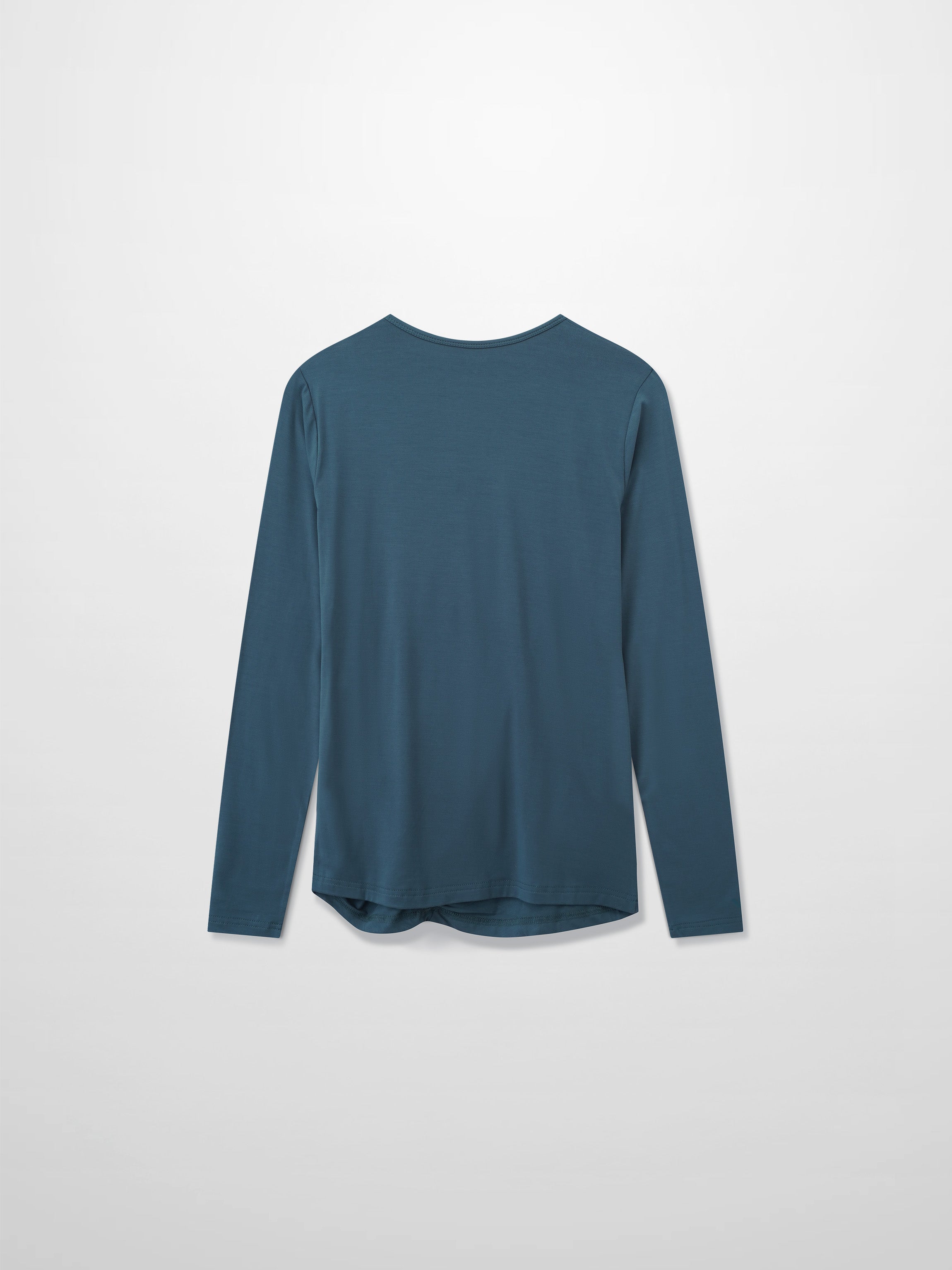 Curved Gathered Detailed T-Shirt-Denim Blue