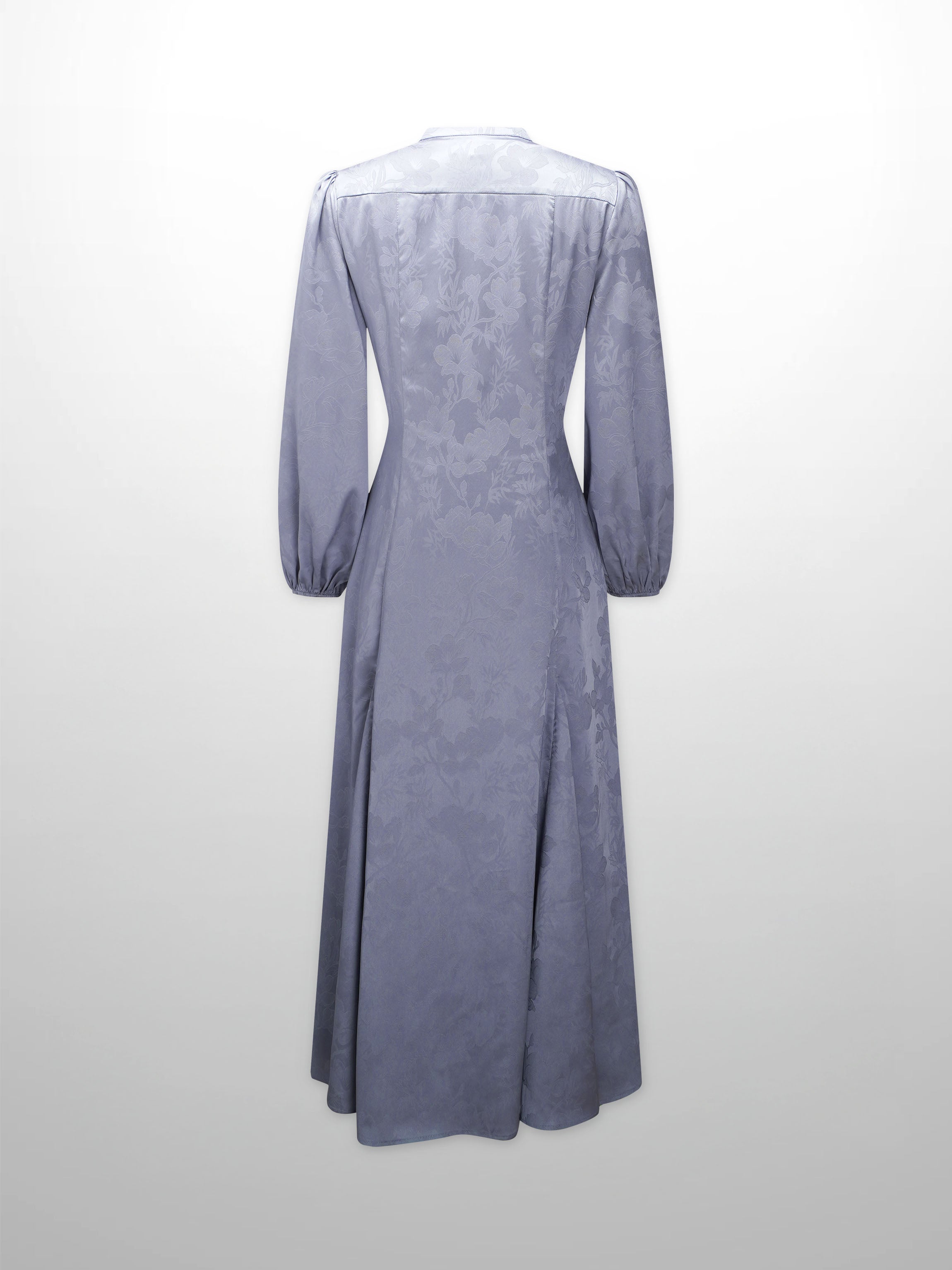 A Line Shirtdress-Slate Blue Floral