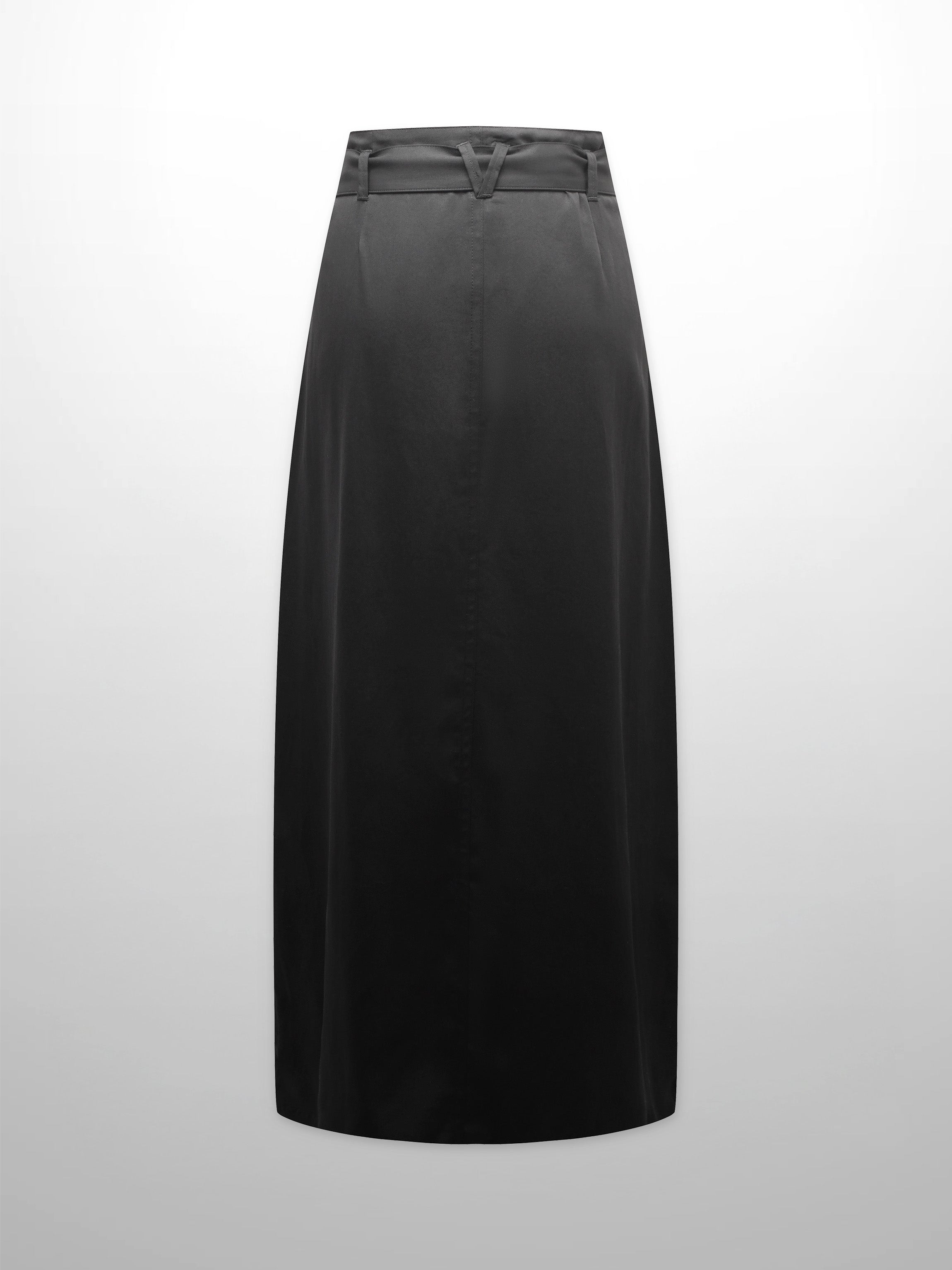 Contrast Pocket Skirt-Black