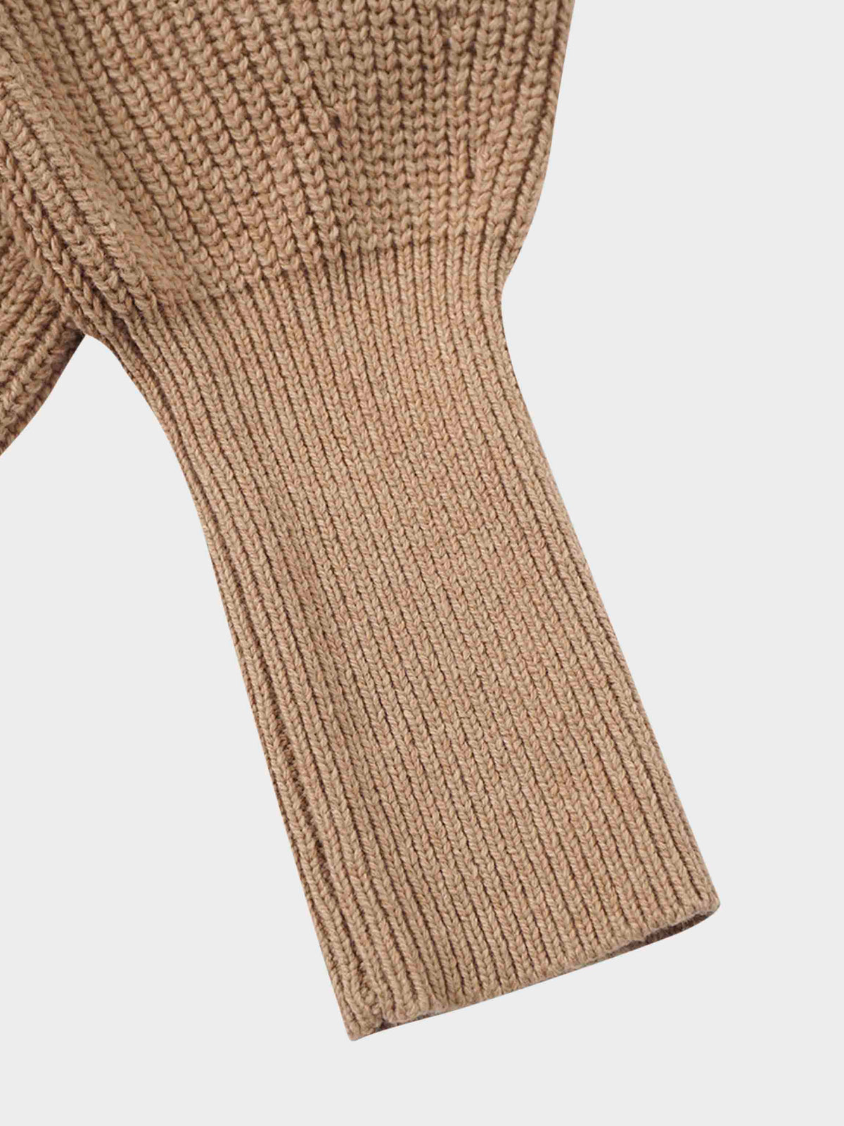 Puff Sleeve Sweater-Tan