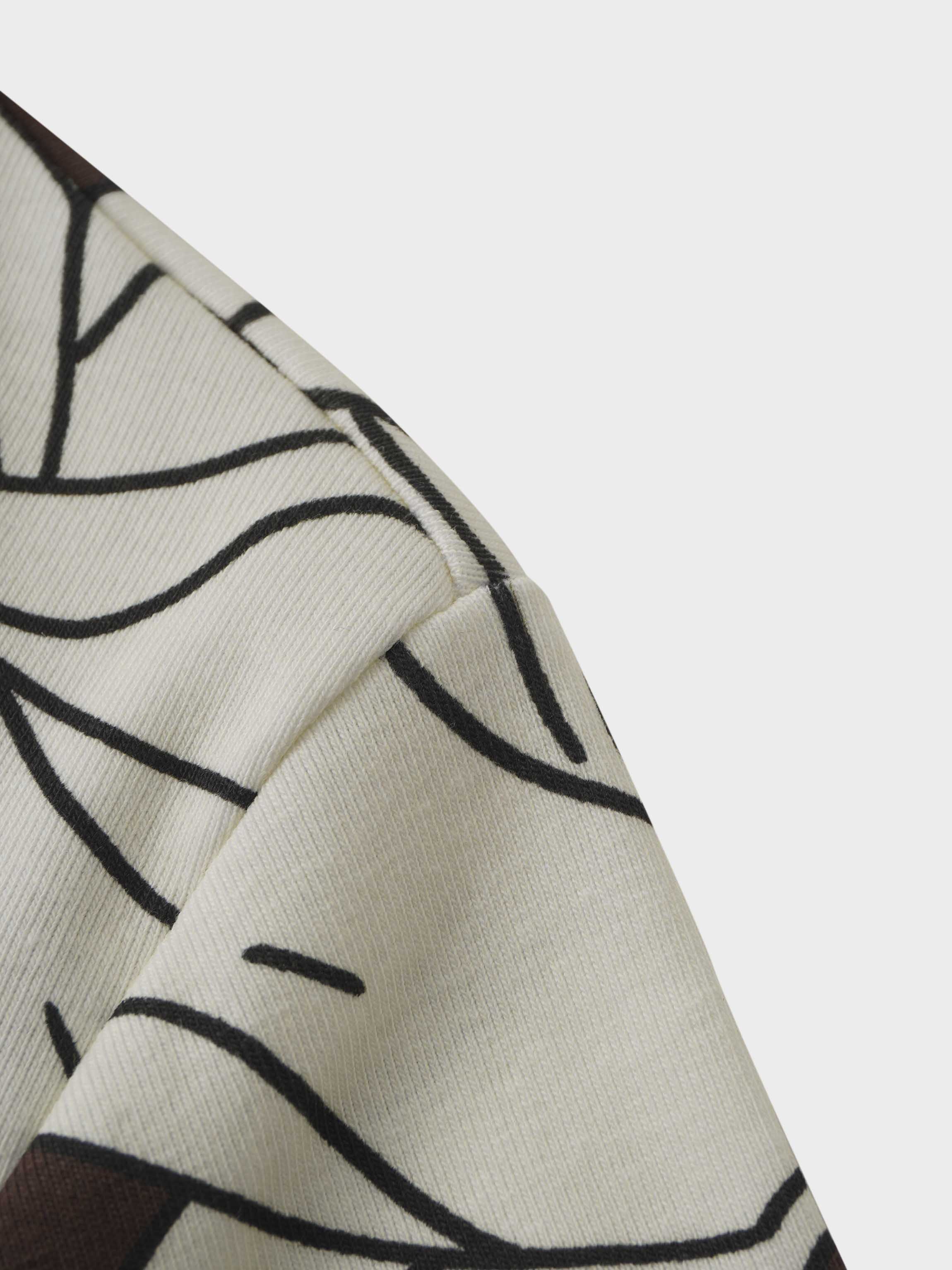 Basic Printed T-shirt-Oversized Floral Brown