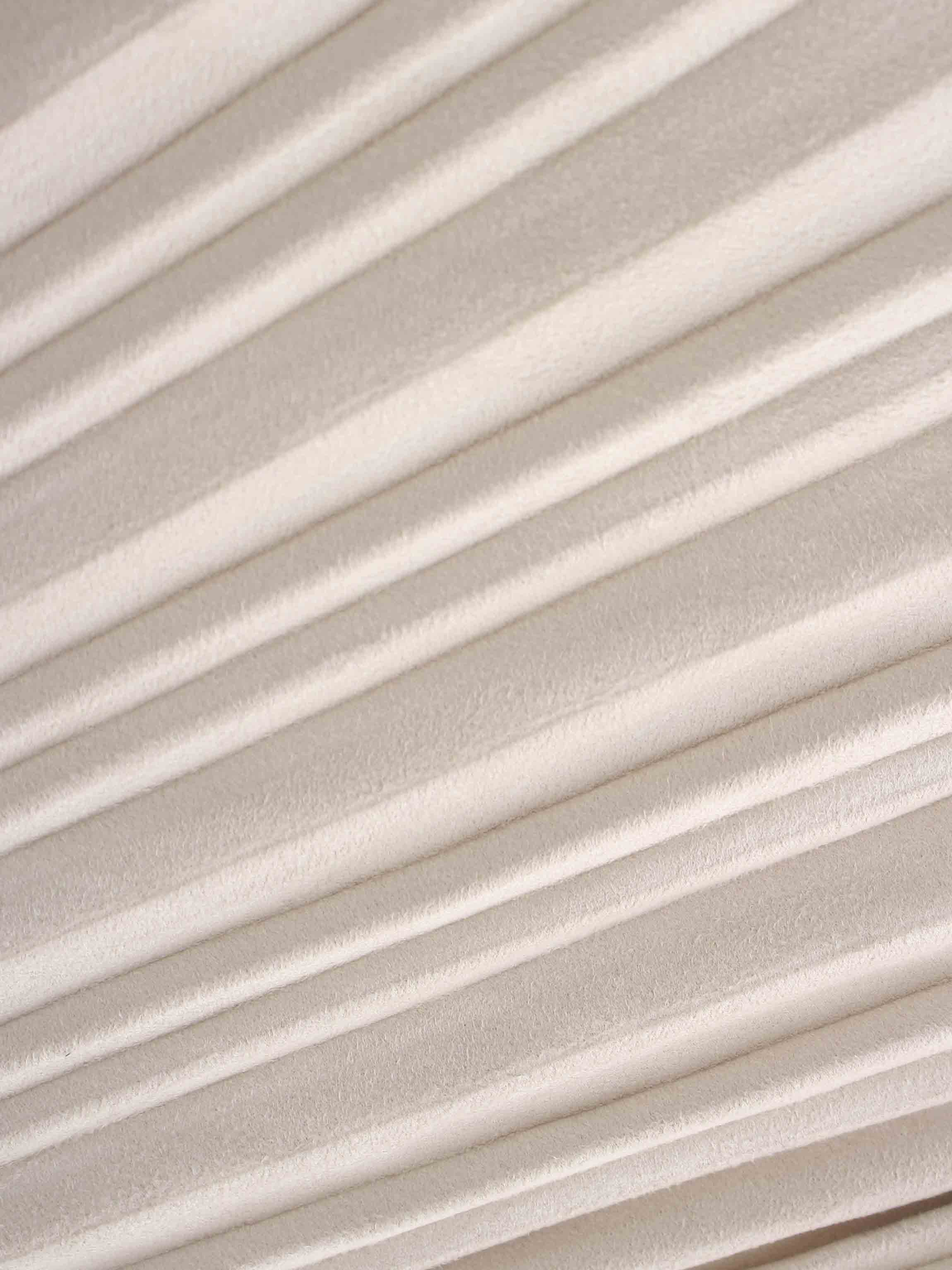 Pleated Faux Suede Skirt 37"-Ivory