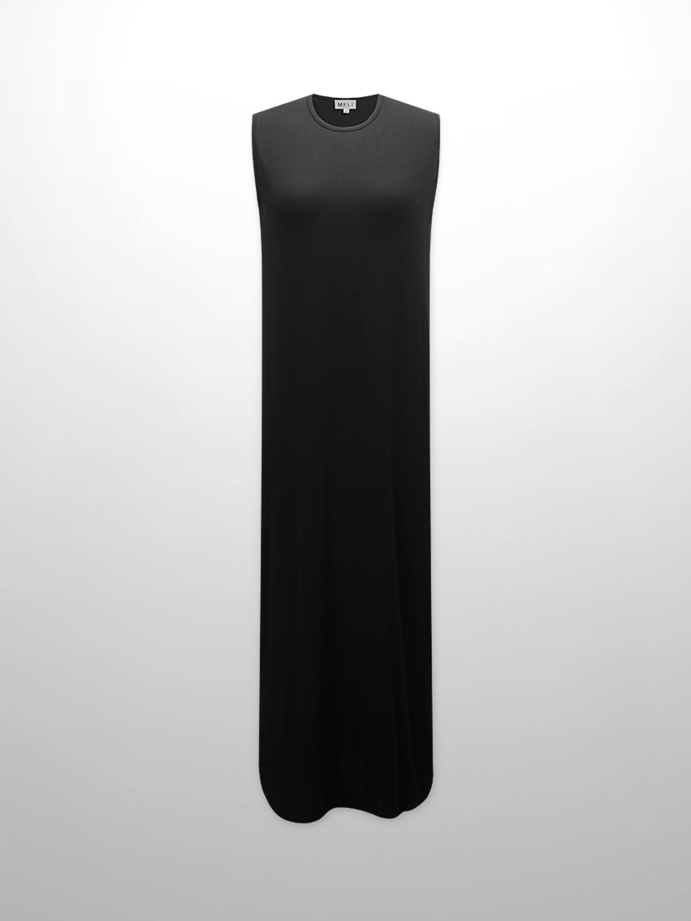 Basic T-Shirt Slip Dress-Black