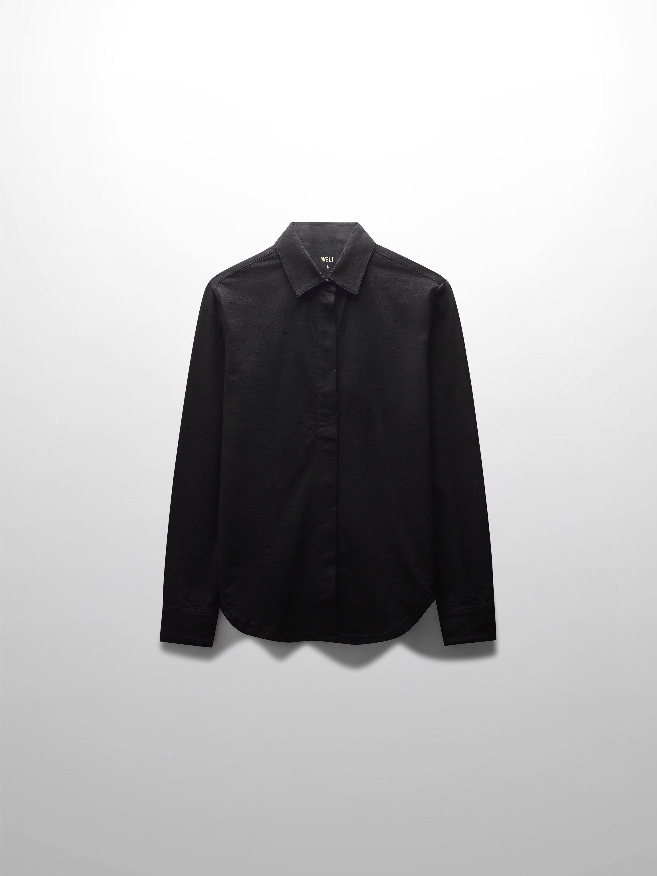 Button Down T-Shirt Blouse-Black