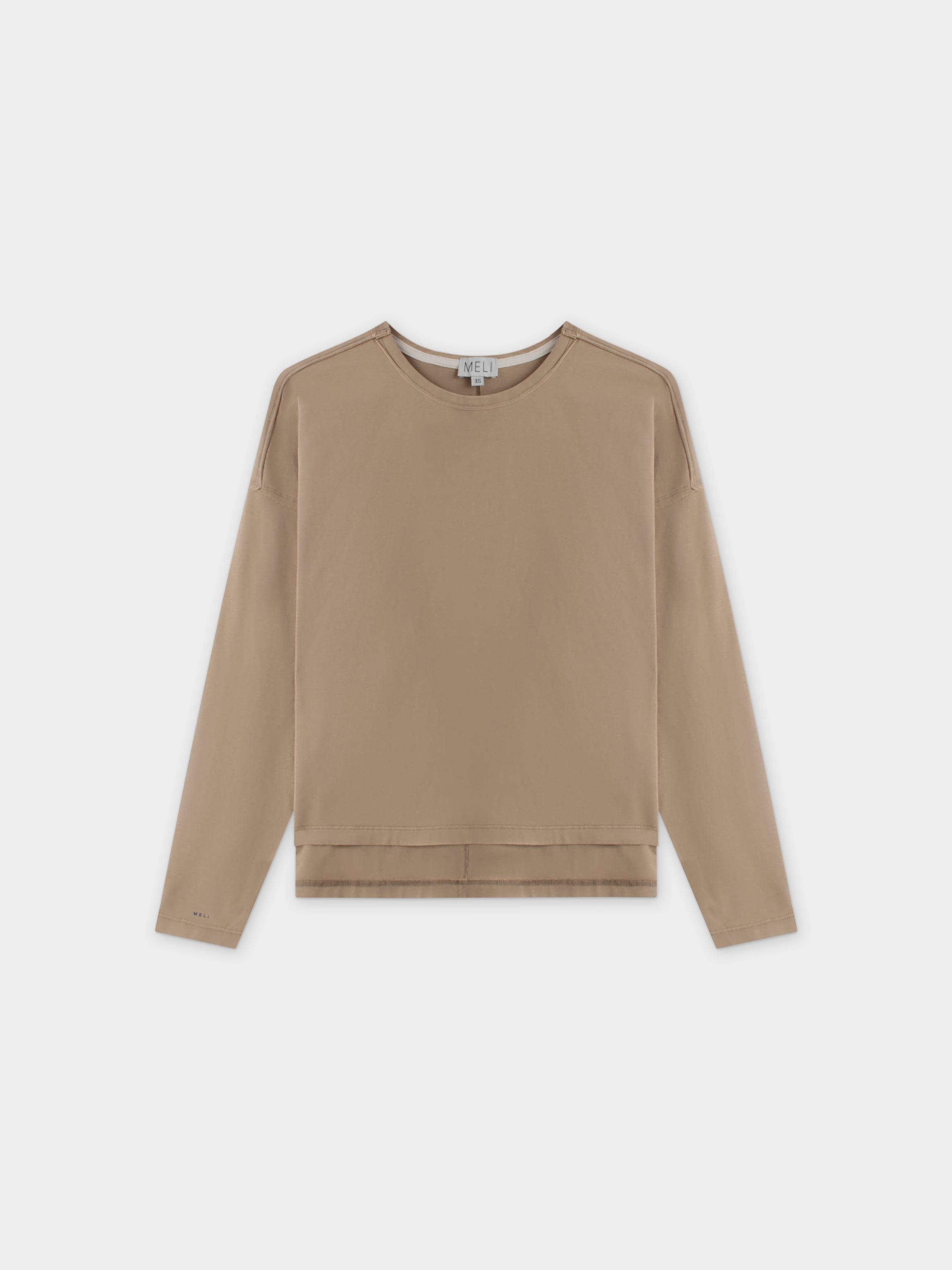 WASHED CROP TEE-TAN