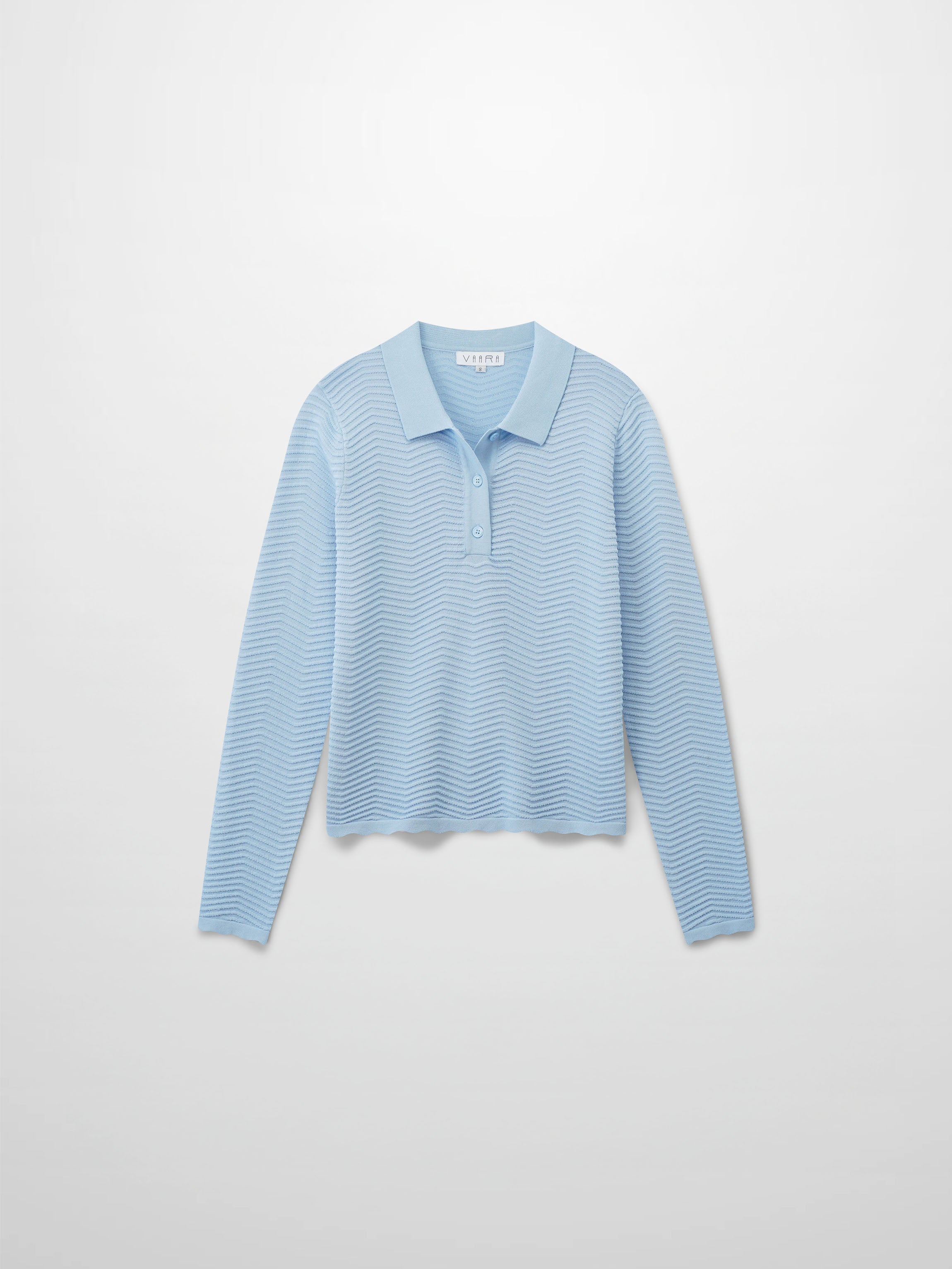 Scallop Edge Collar Sweater-Light Blue