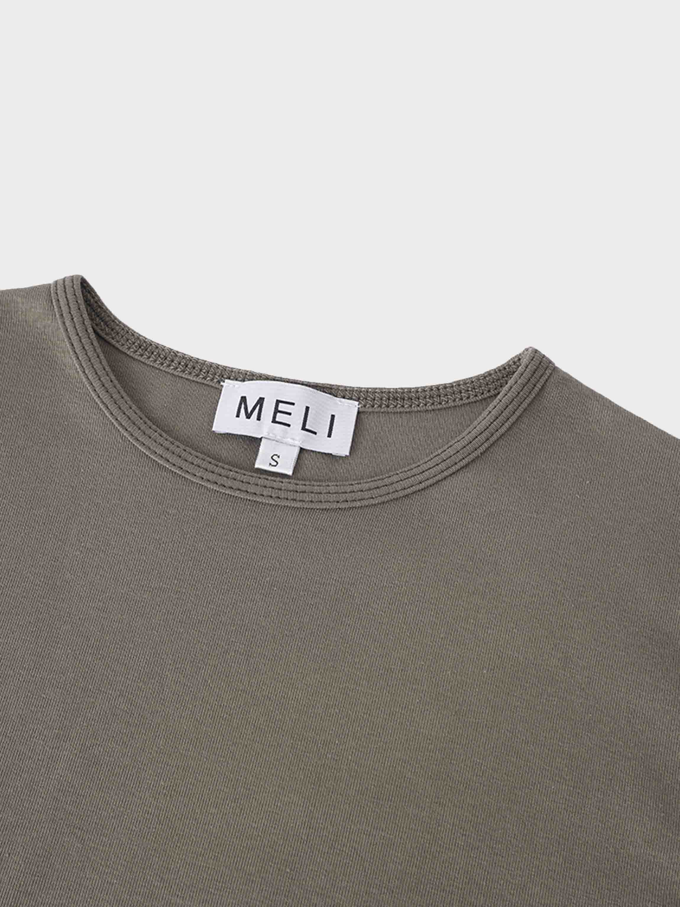 Basic T-Shirt Slip Dress-Olive